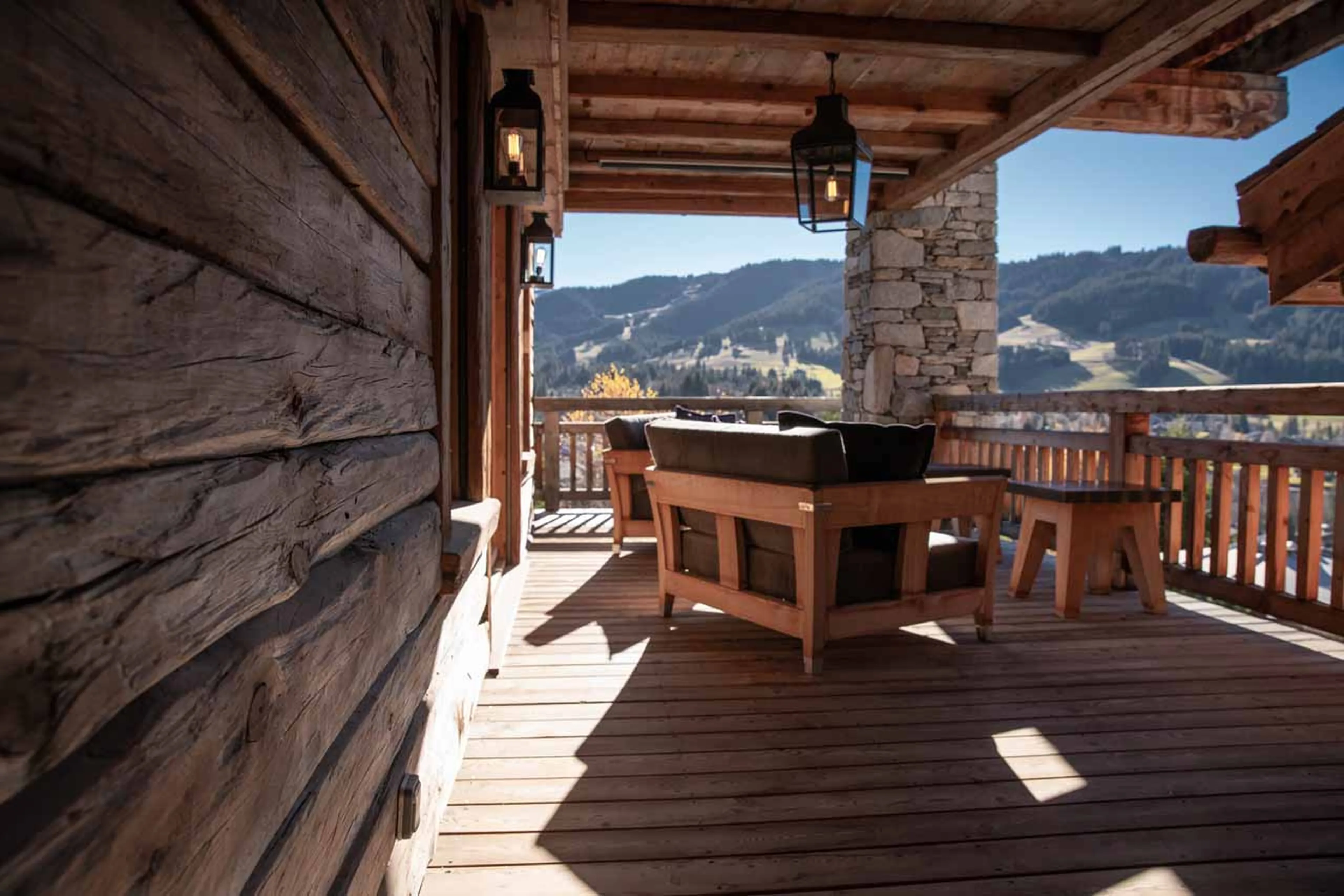 Covered terrace of Chalet Apicius in Megeve