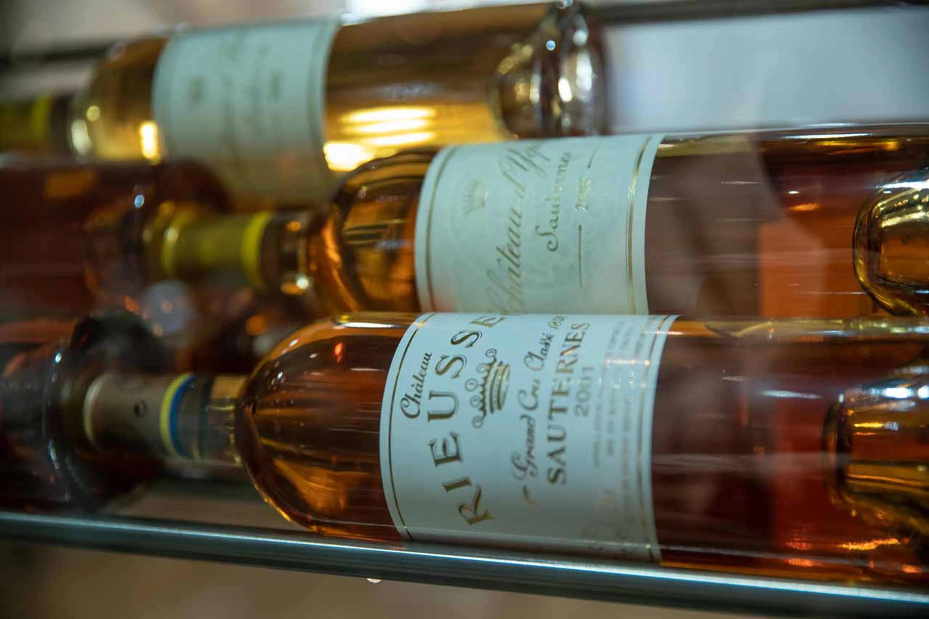Bottles in wine cellar at Chalet Apicius in Megeve