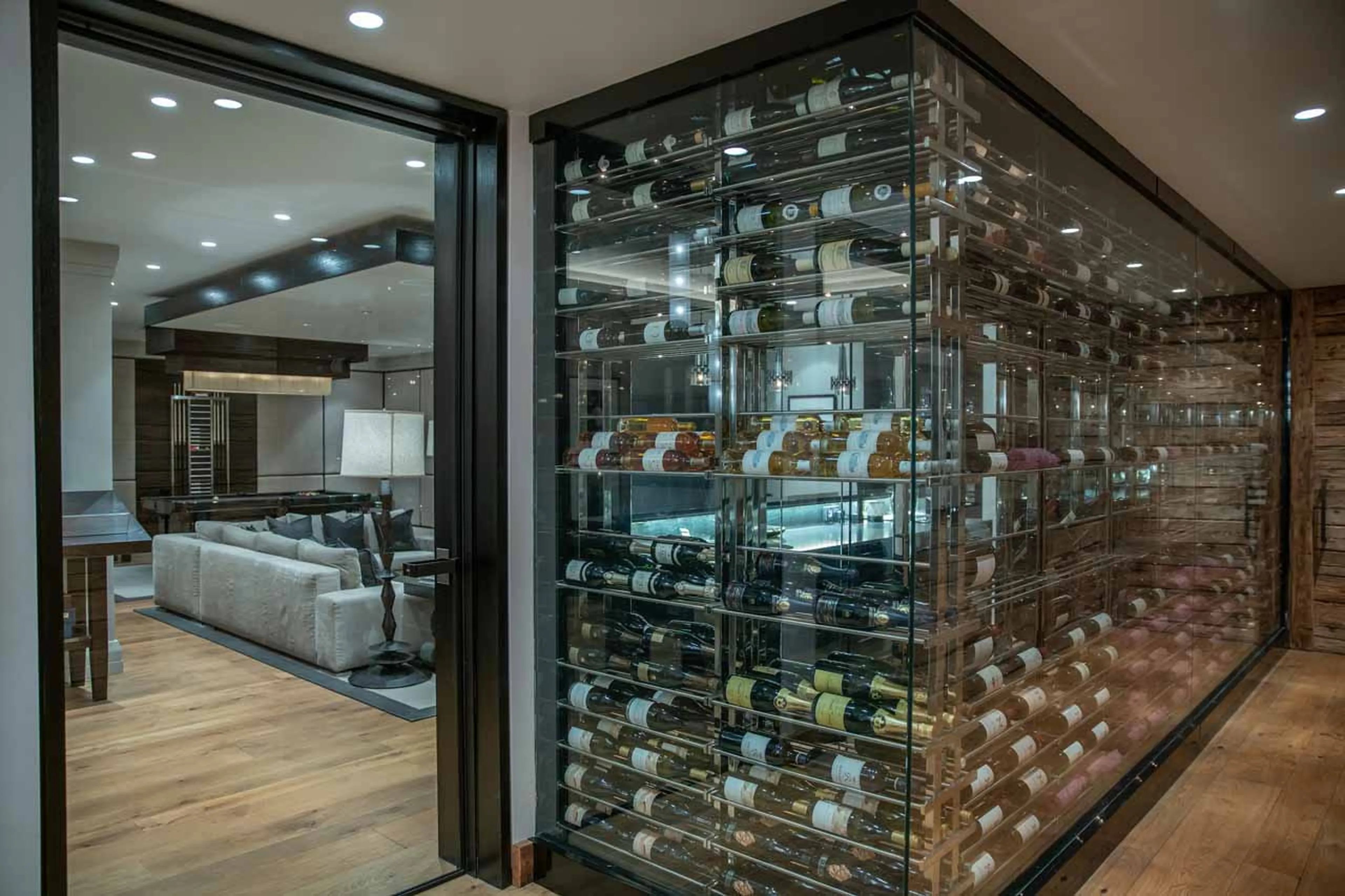 Wine cellar at Chalet Apicius in Megeve