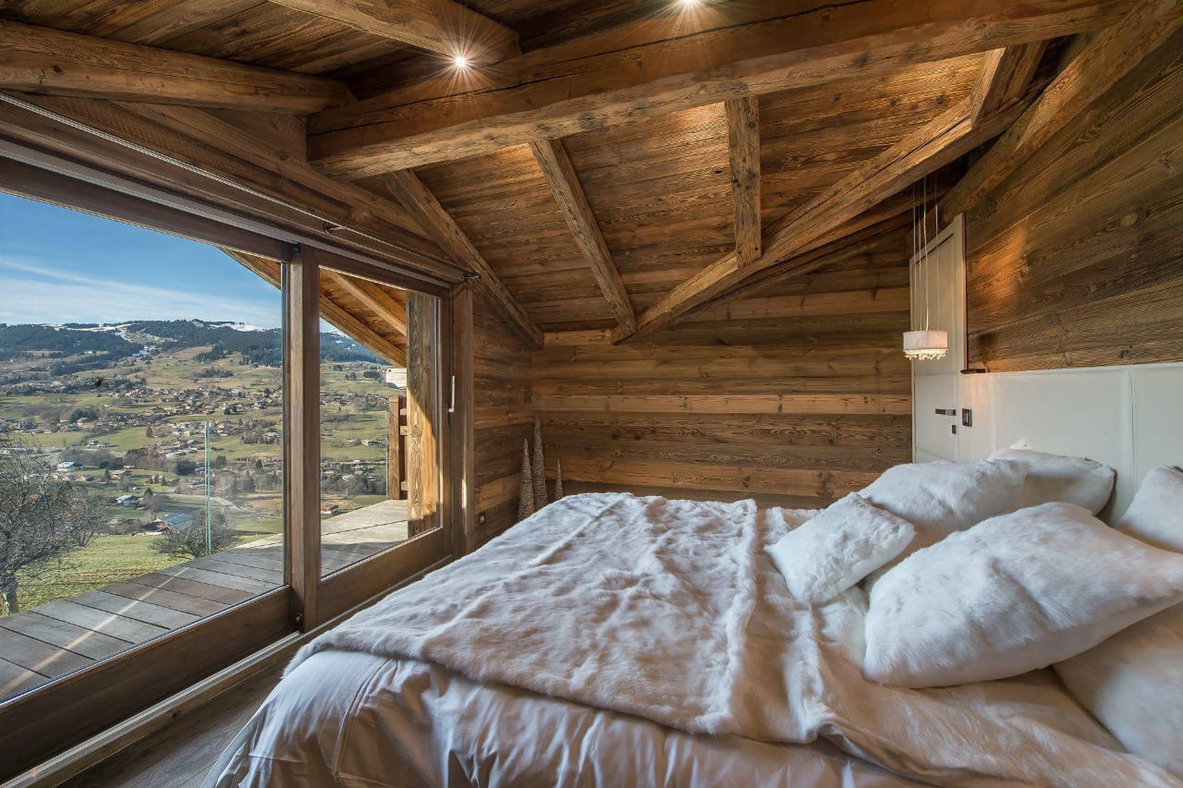 Wake up in the morning with a superb mountain view in Chalet Ararat in Megeve