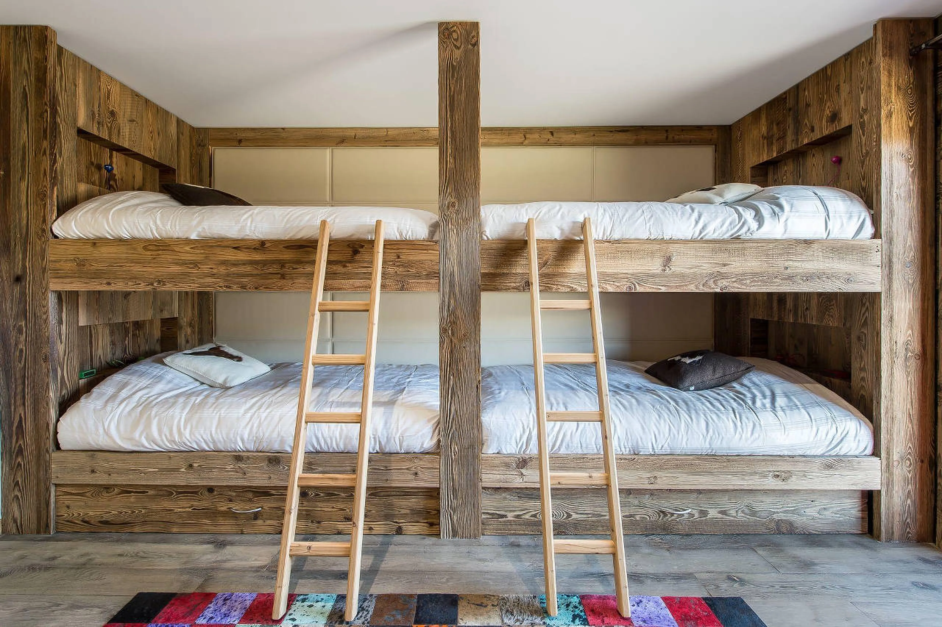 These two bunk beds can host youngsters in Chalet Ararat in Megeve