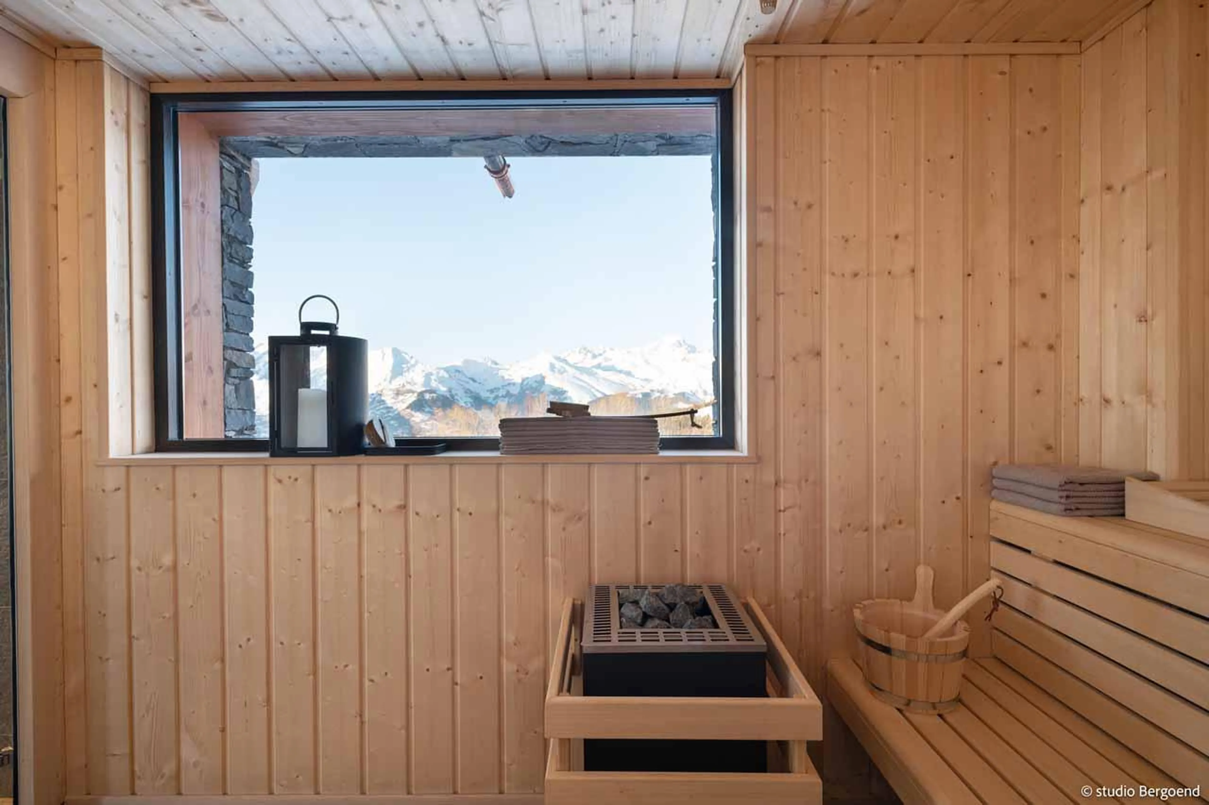 Mountain view from sauna at Chalet Arc 1838 - Mille 8 in Les Arcs