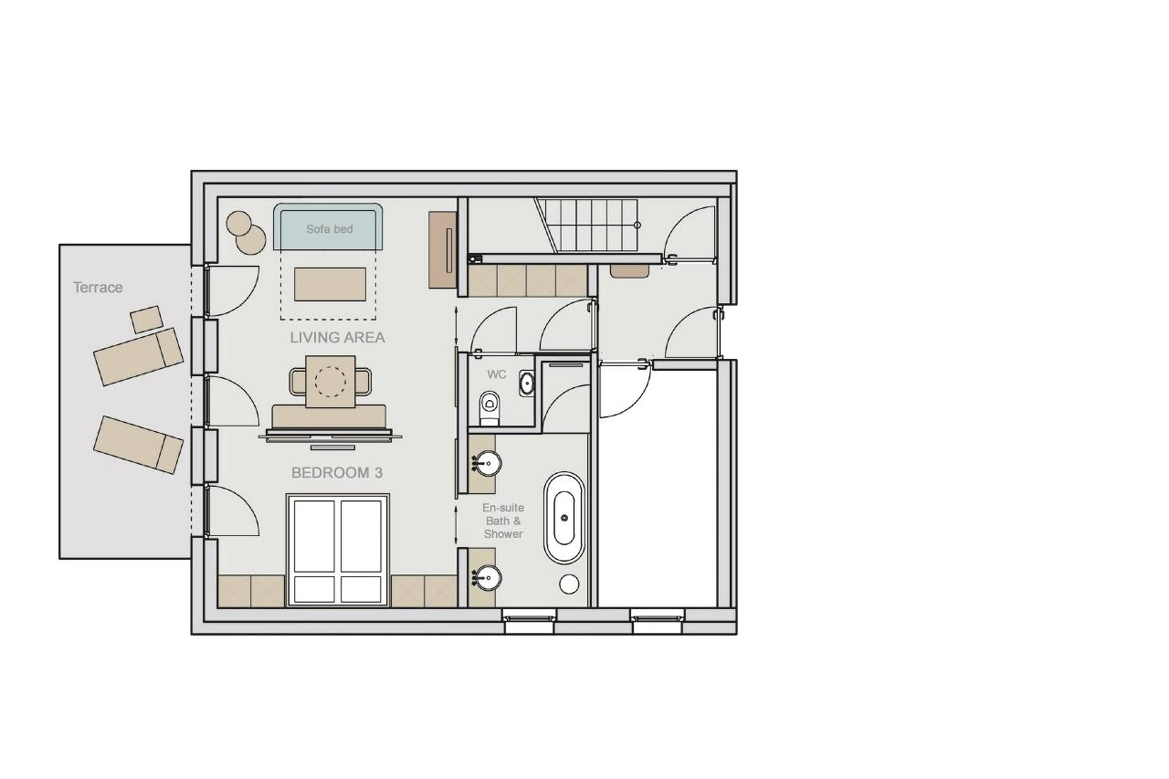 Level -1 floor plan of Chalet Arlberg in Lech