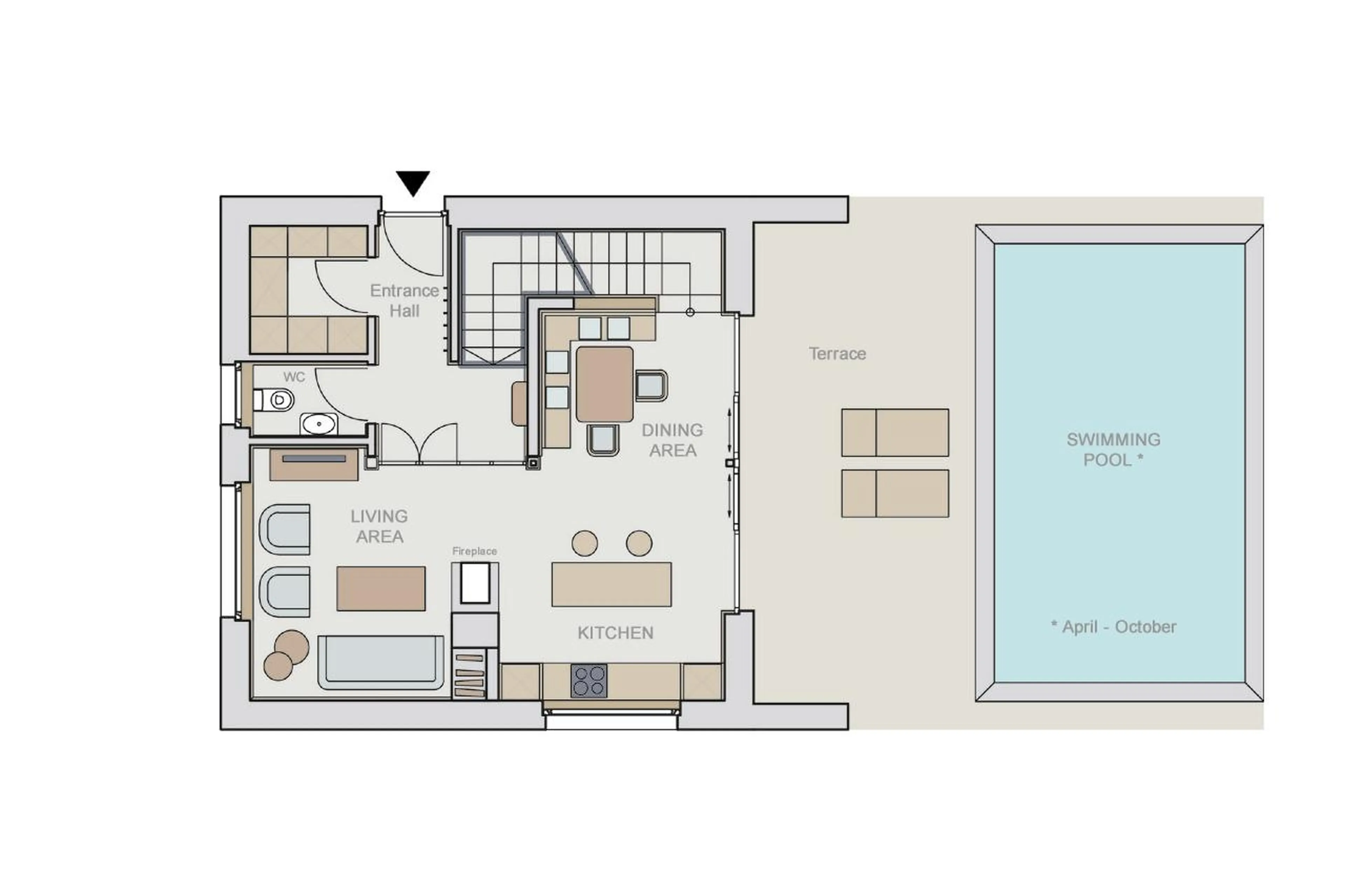 Level 0 floor plan of Chalet Arlberg in Lech