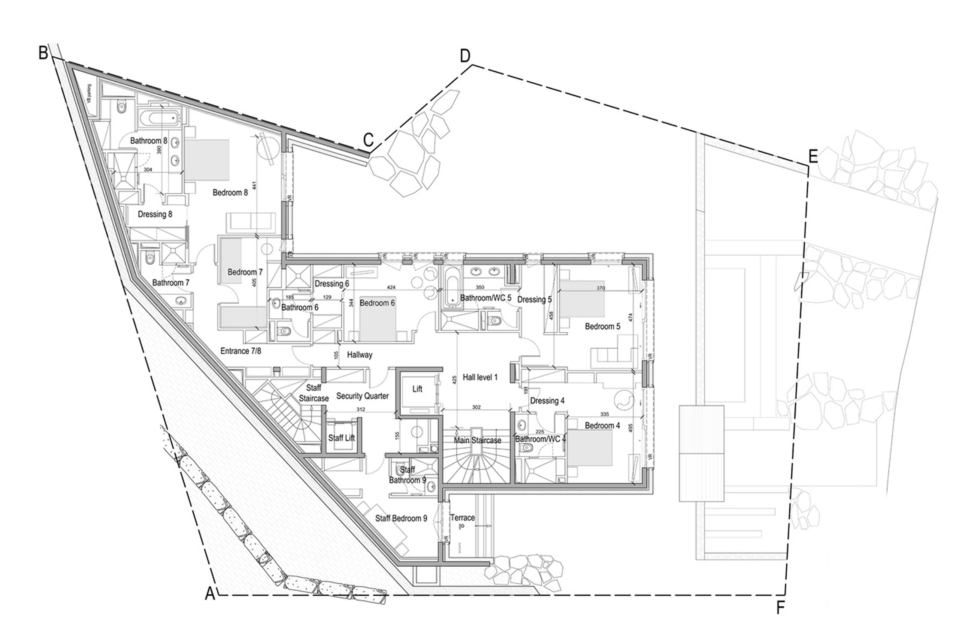 Level 1 floor plan of Chalet Art in Courchevel 1850
