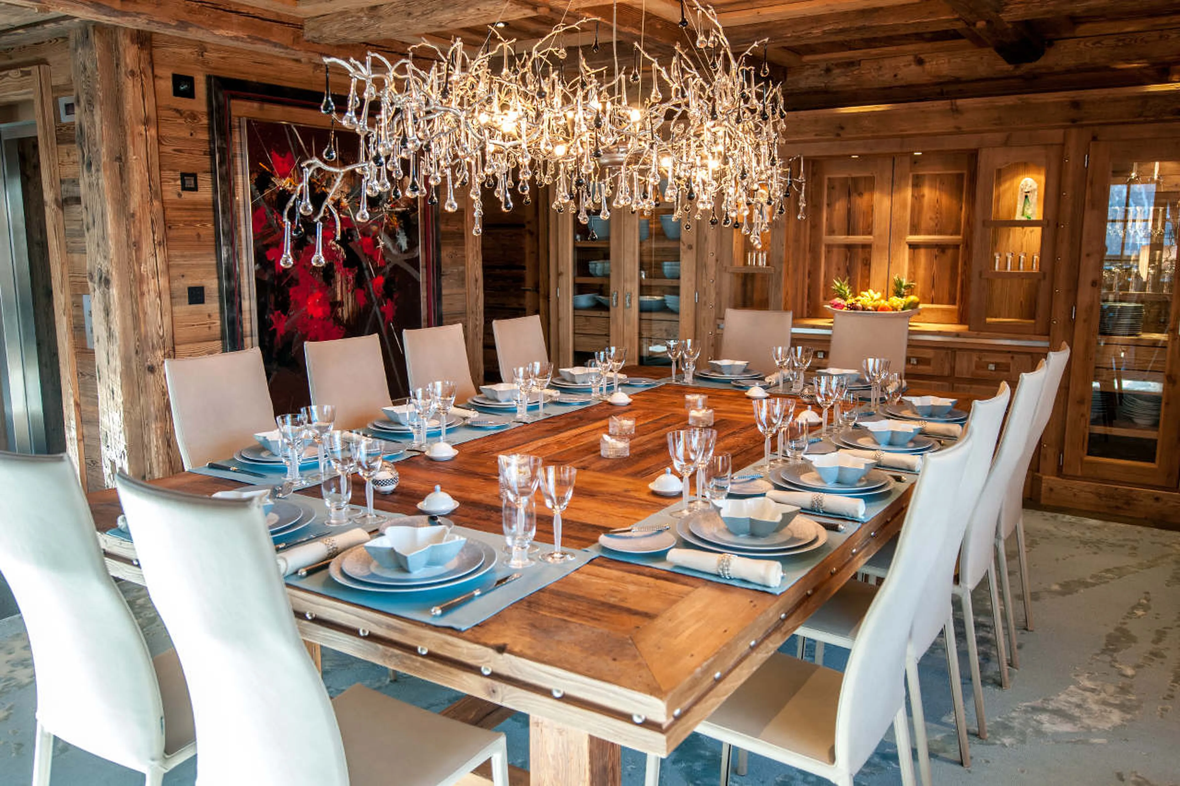 Inviting dining table in Chalet Art in Courchevel 1850