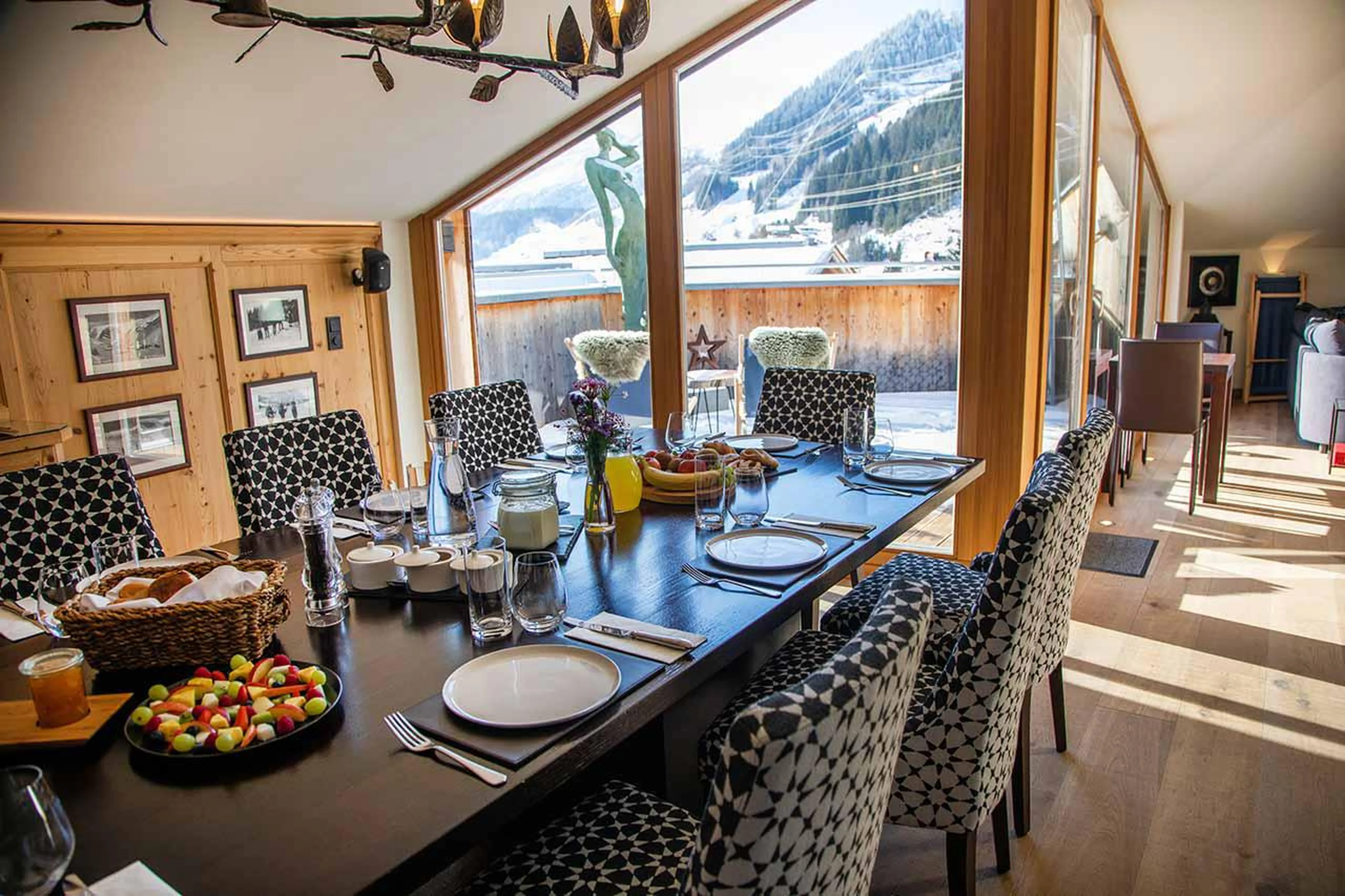 Dining area and sun terrace at Chalet Artemis in St Anton