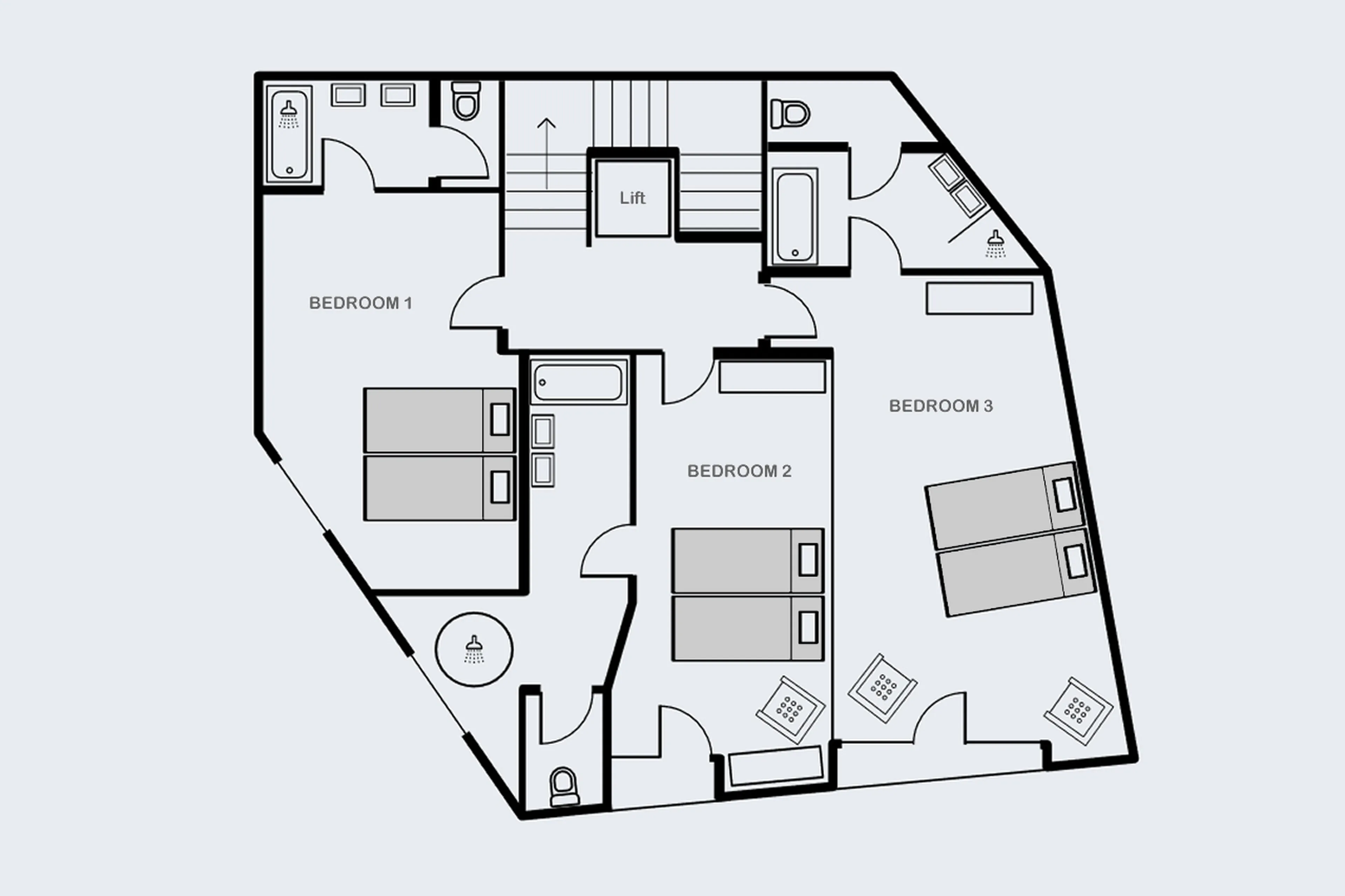 Level 1 floor plan of Chalet Artemis in St Anton