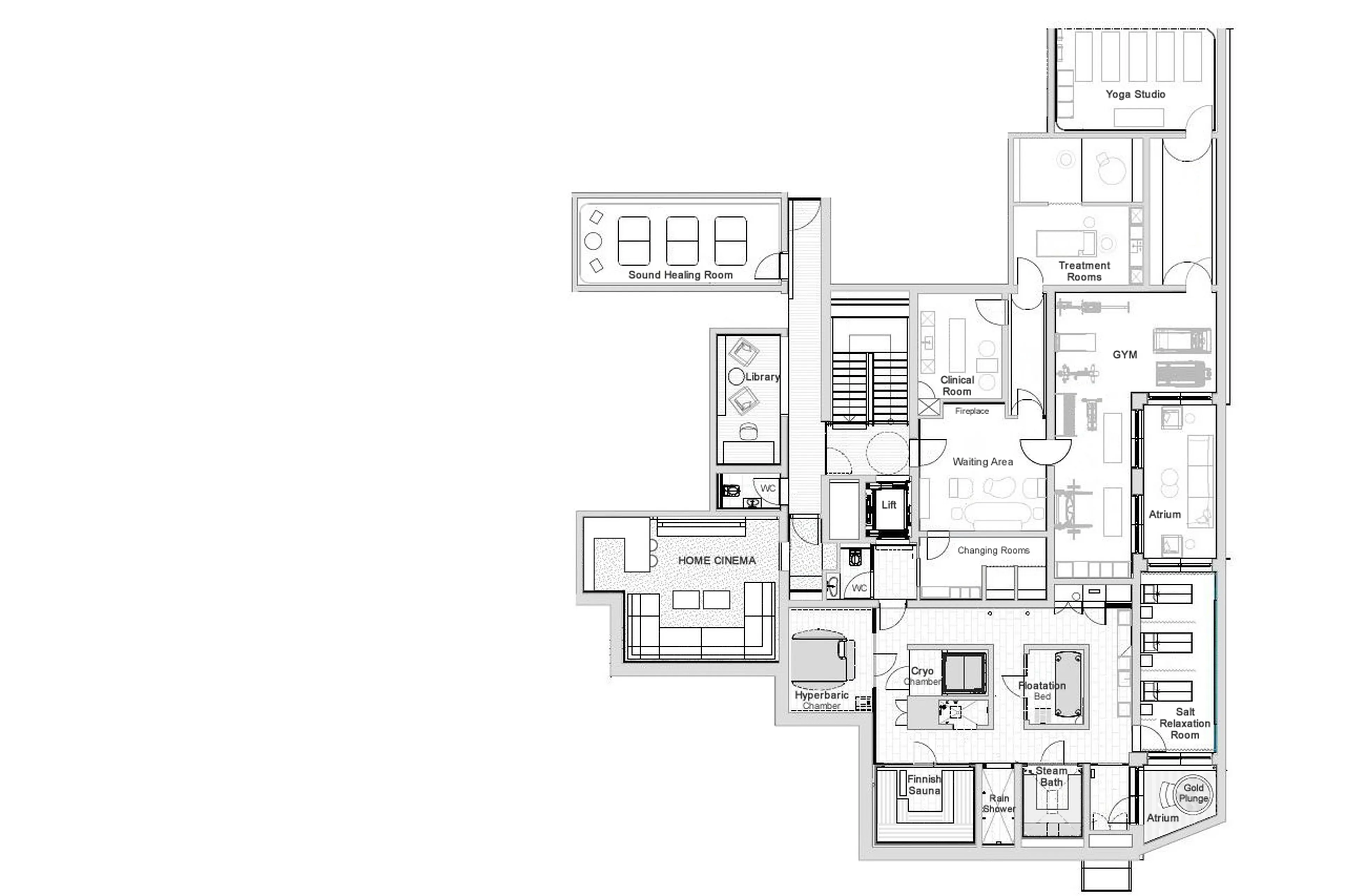 Level -2 floor plan of Chalet Arula 1 in Lech