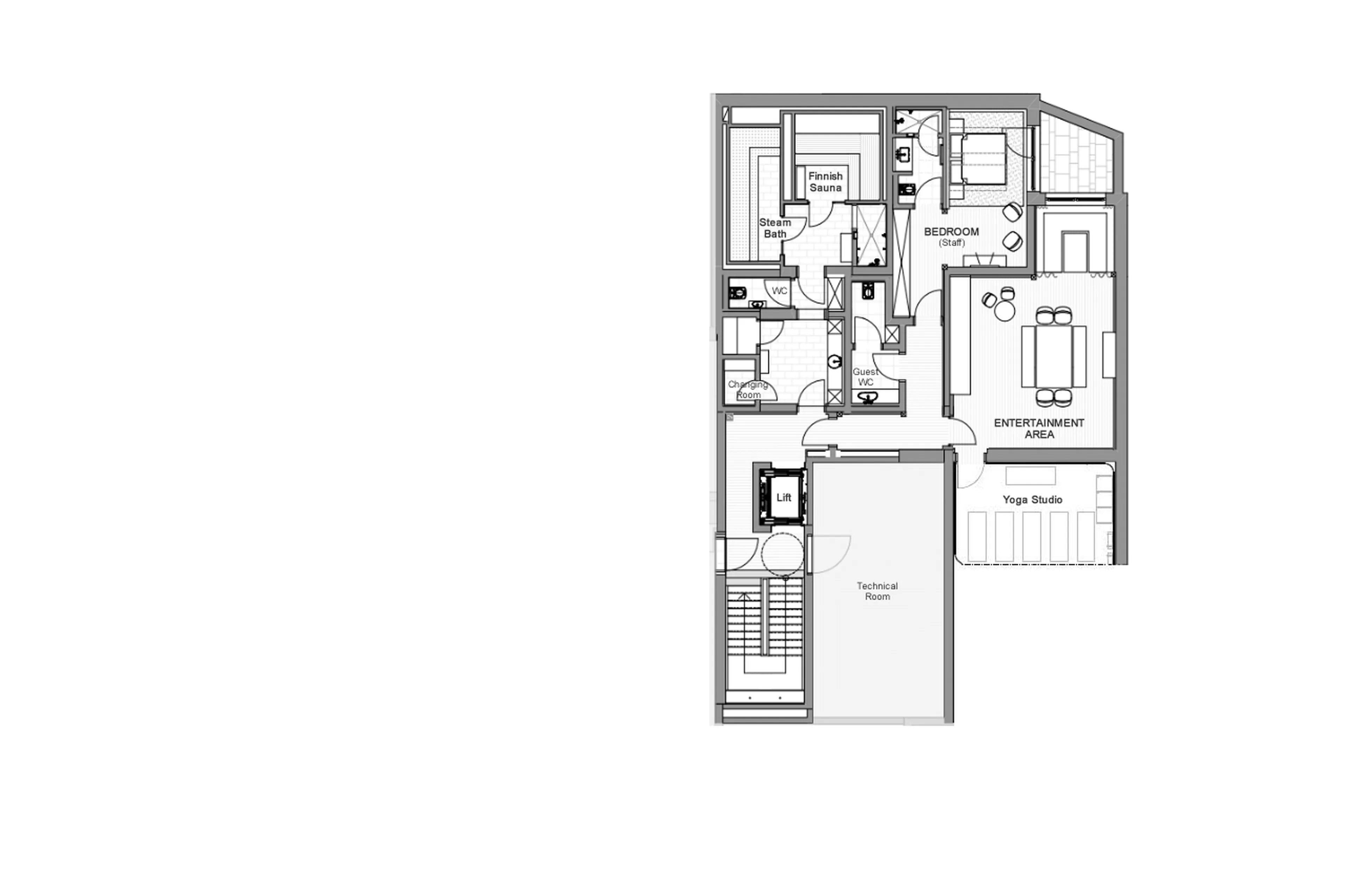 Level -2 floor plan at Chalet Arula 2 in Lech