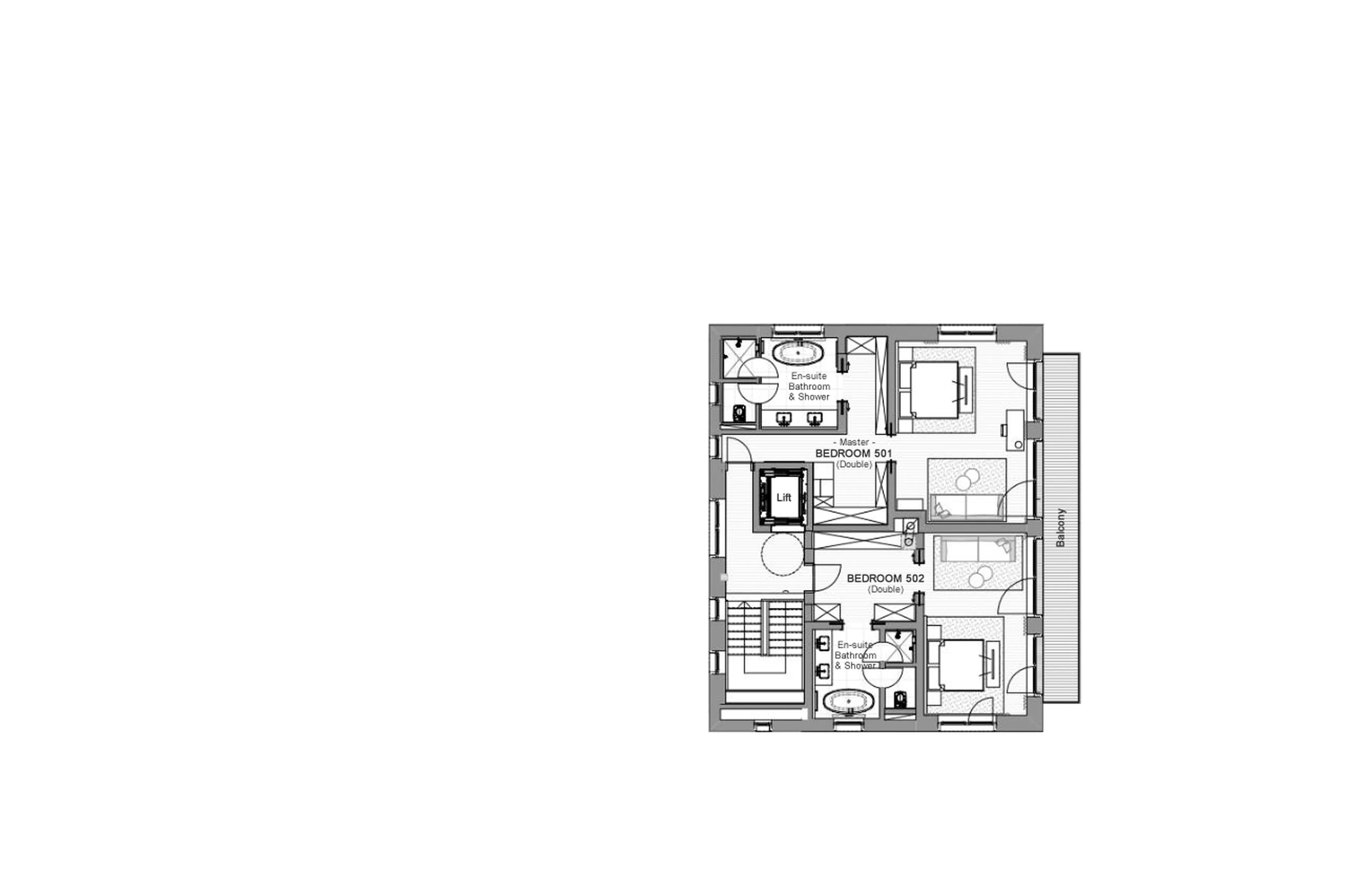 Level 1 floor plan at Chalet Arula 2 in Lech