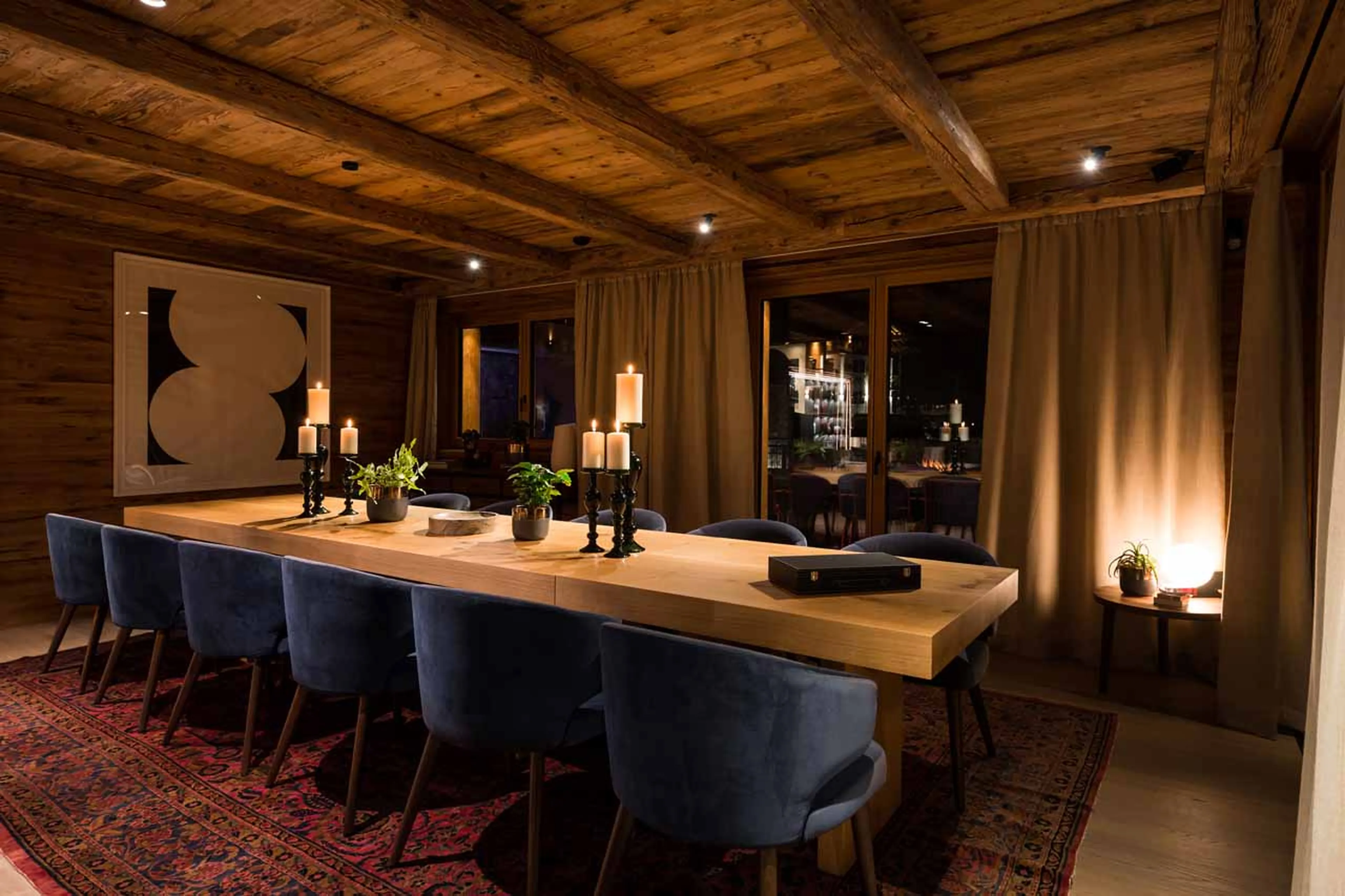 Dining table at Chalet Arula 2 in Lech