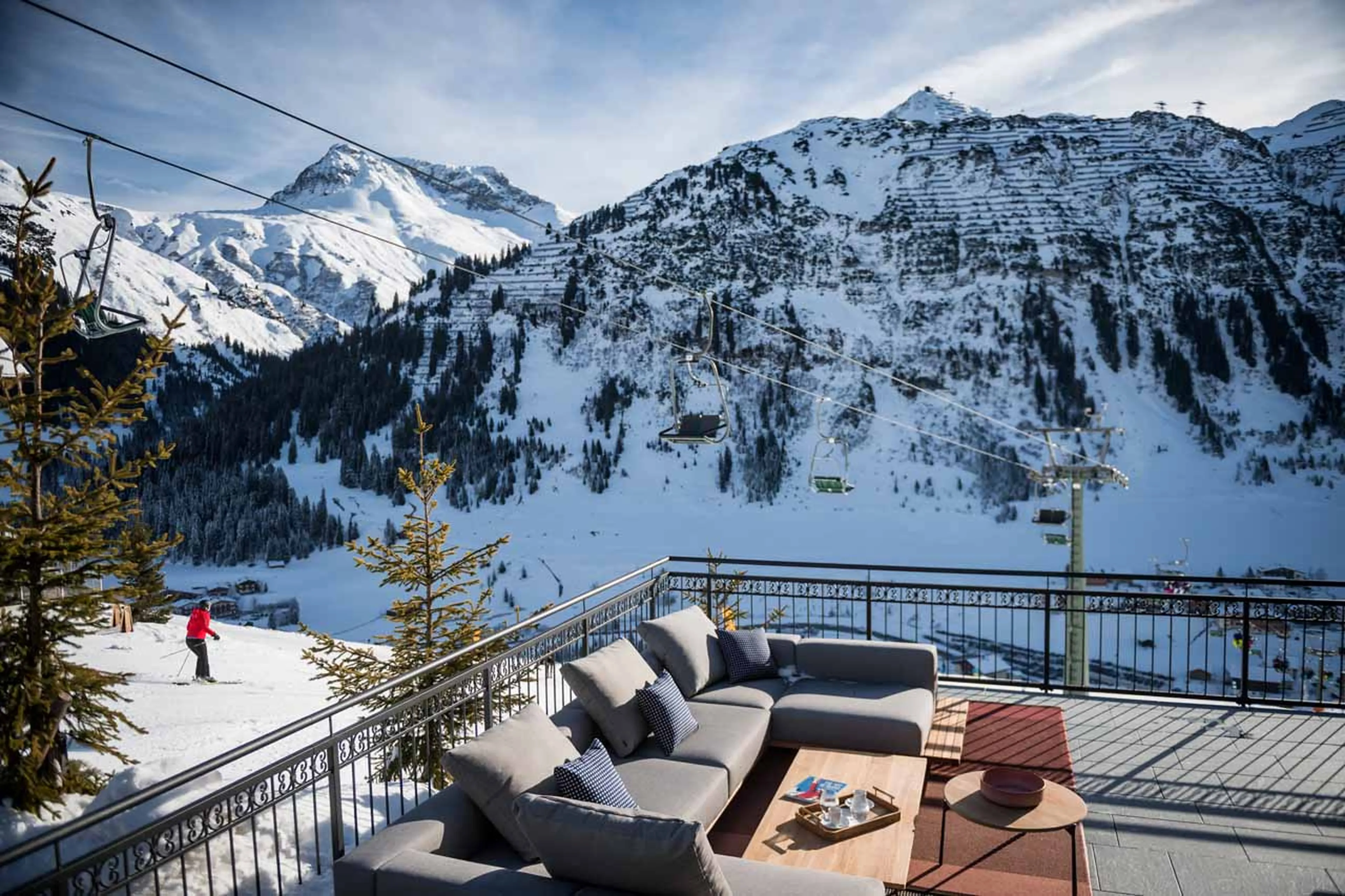 Furnished terrace at Chalet Arula 2 in Lech