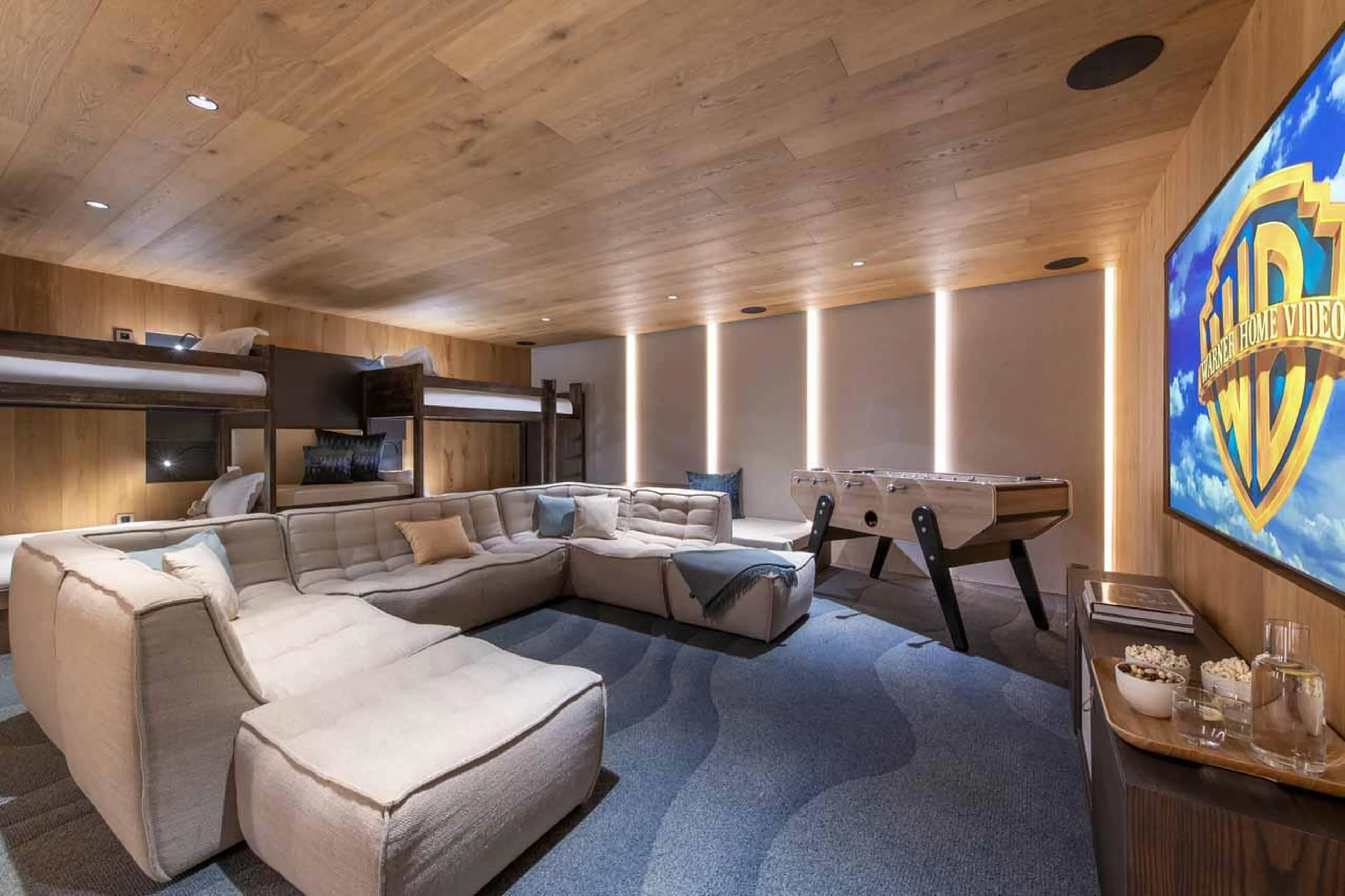 Bunk beds and cinema room in Chalet Ascension, Courchevel 1650