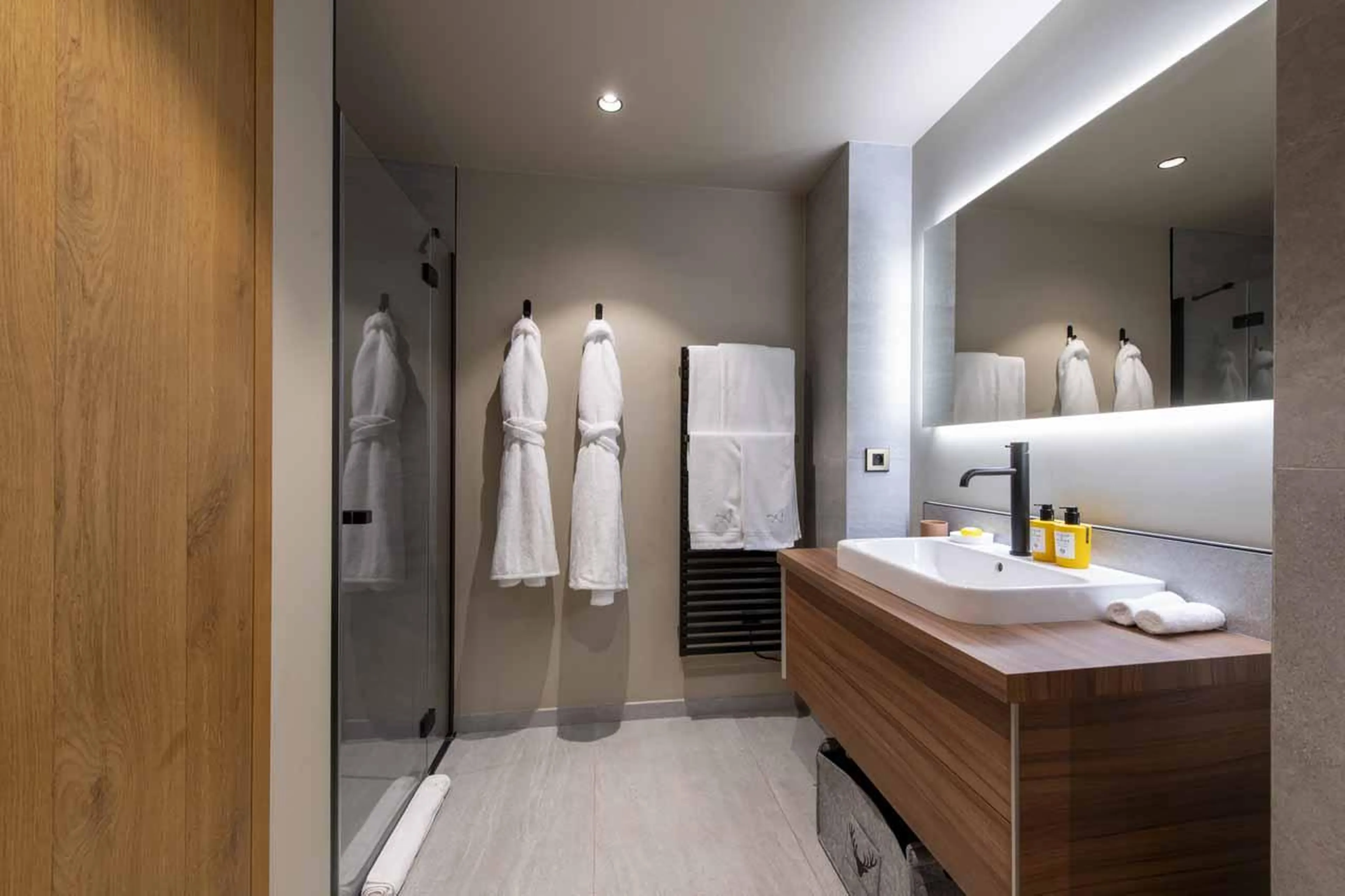 En-suite shower room with basin in Chalet Ascension, Courchevel 1650