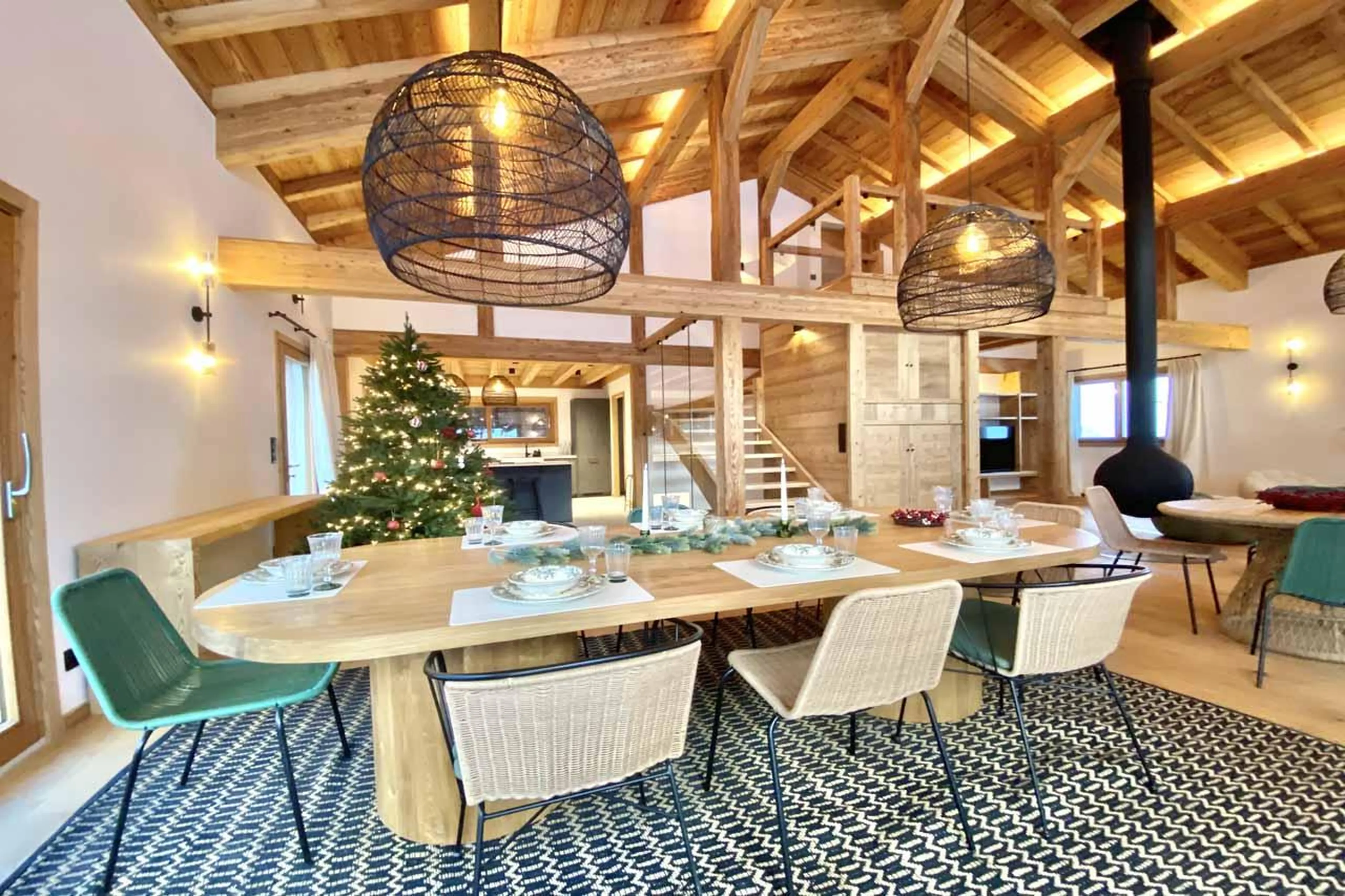 Dining table and chairs in Chalet Asgard, Morzine
