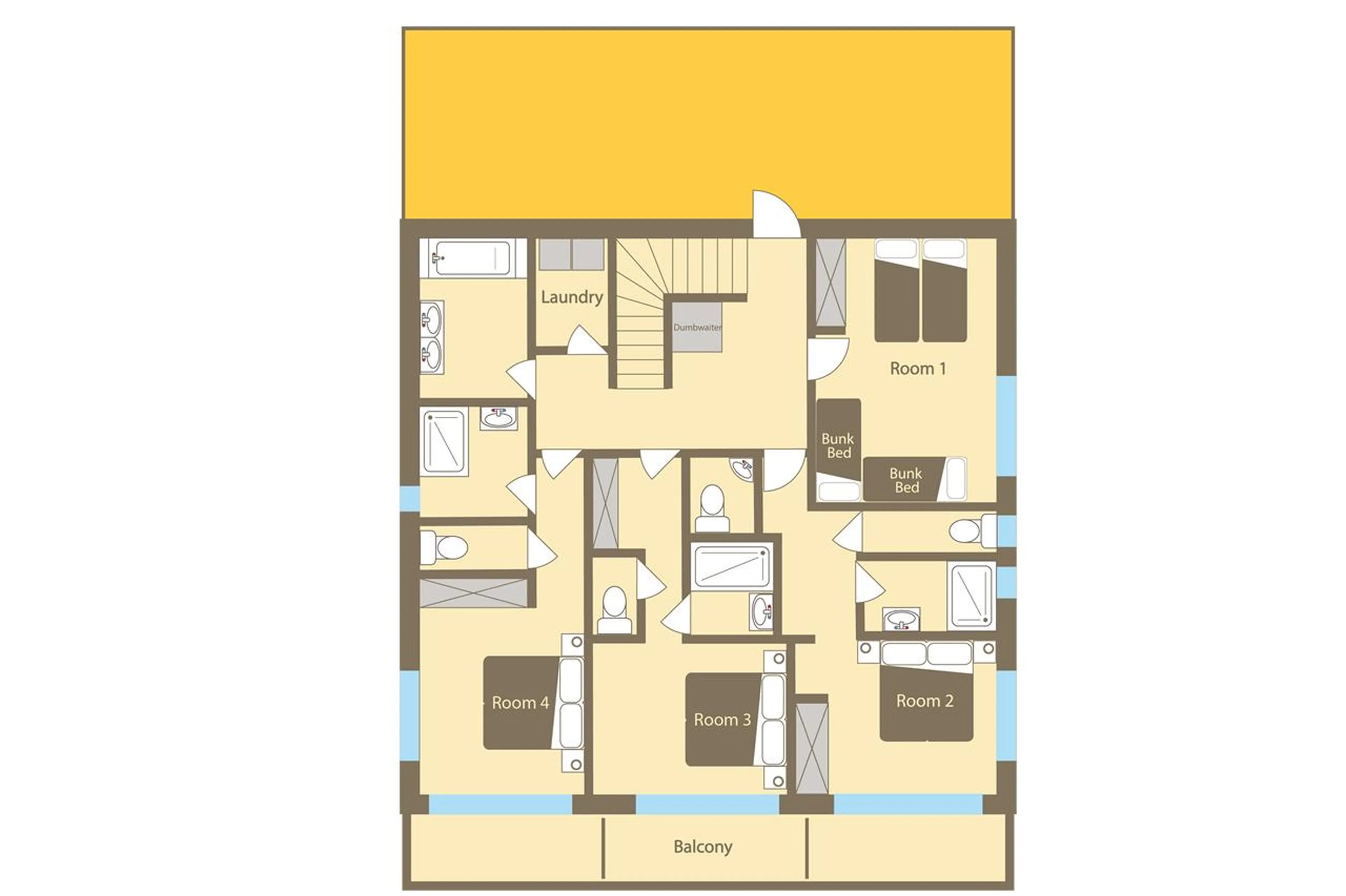Level 1 floor plan of Chalet Asgard in Morzine