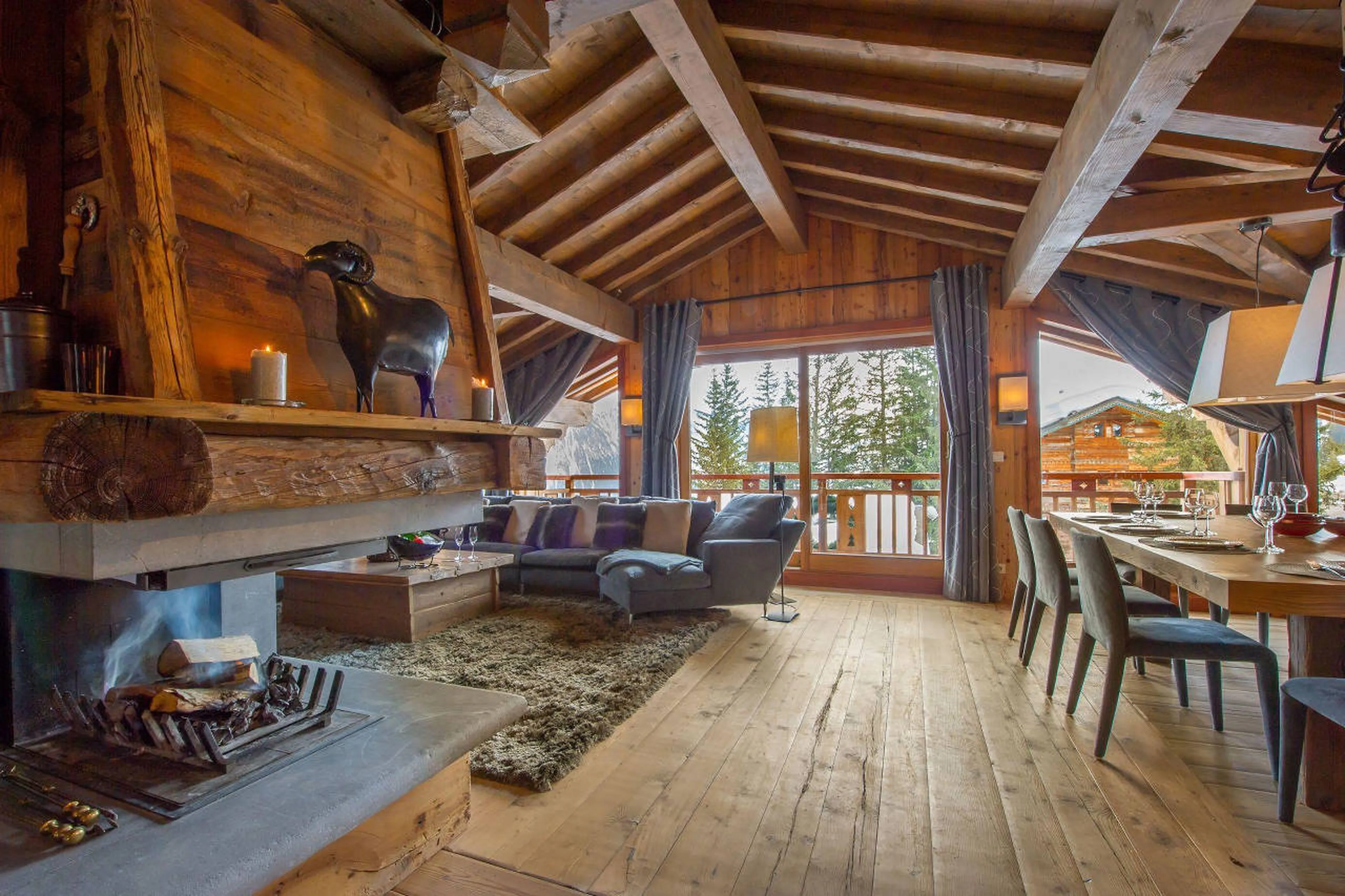Relax and unwind in this beautiful living area in Chalet Aspen in Courchevel 1850