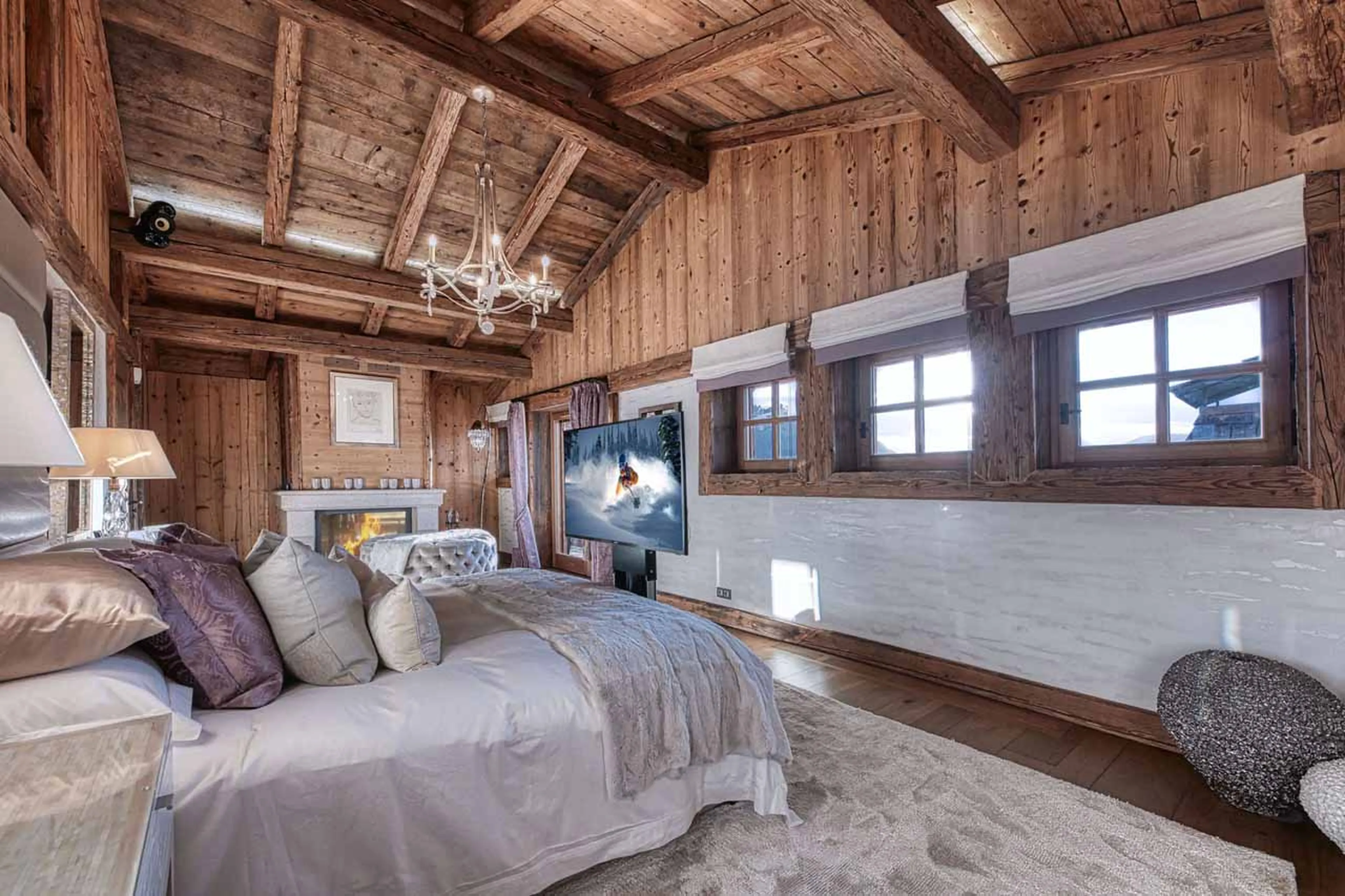 Bedroom one at Chalet Aspen in Megeve
