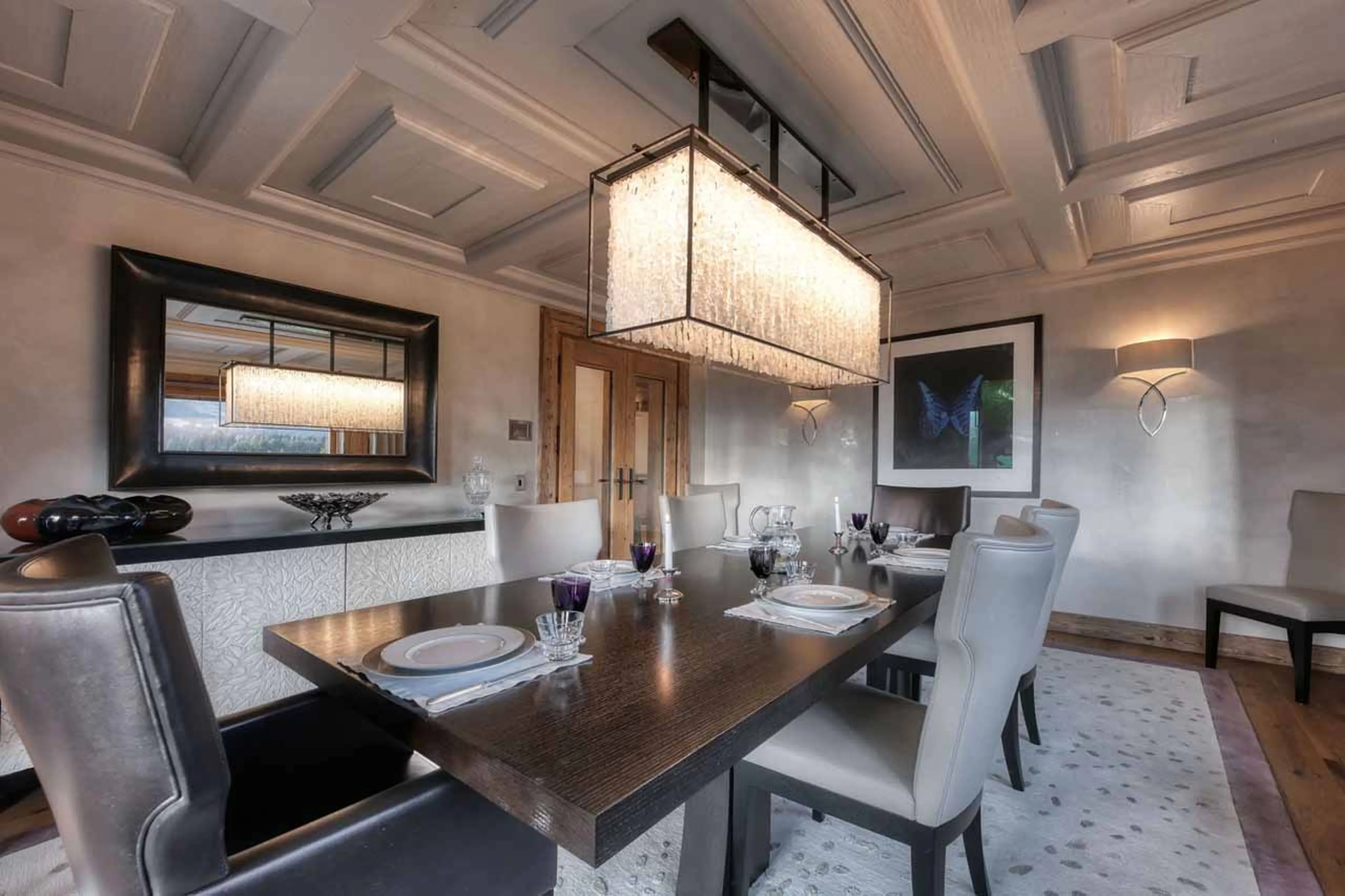 Dining area at Chalet Aspen in Megeve
