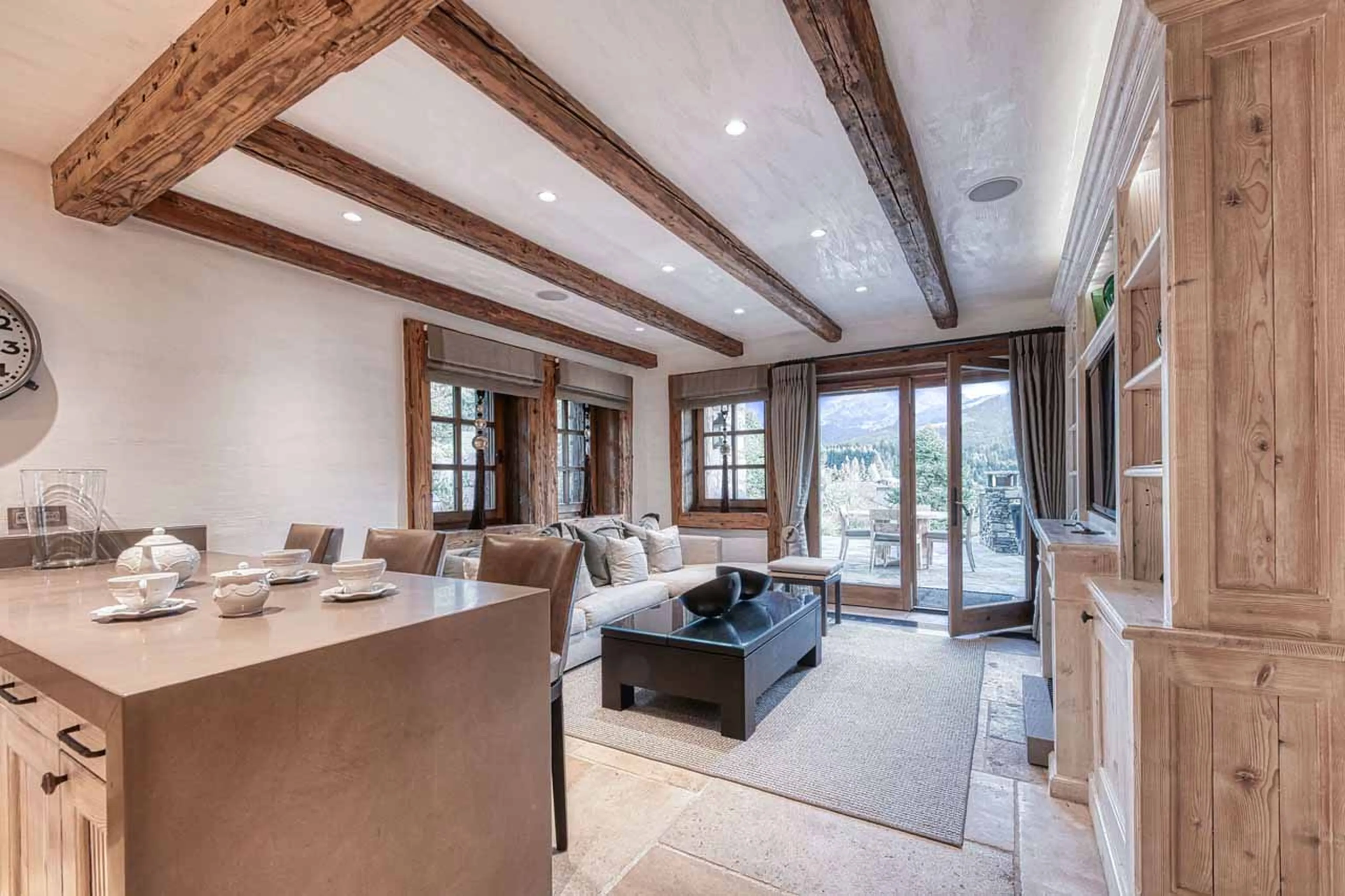 Kitchen TV room at Chalet Aspen in Megeve