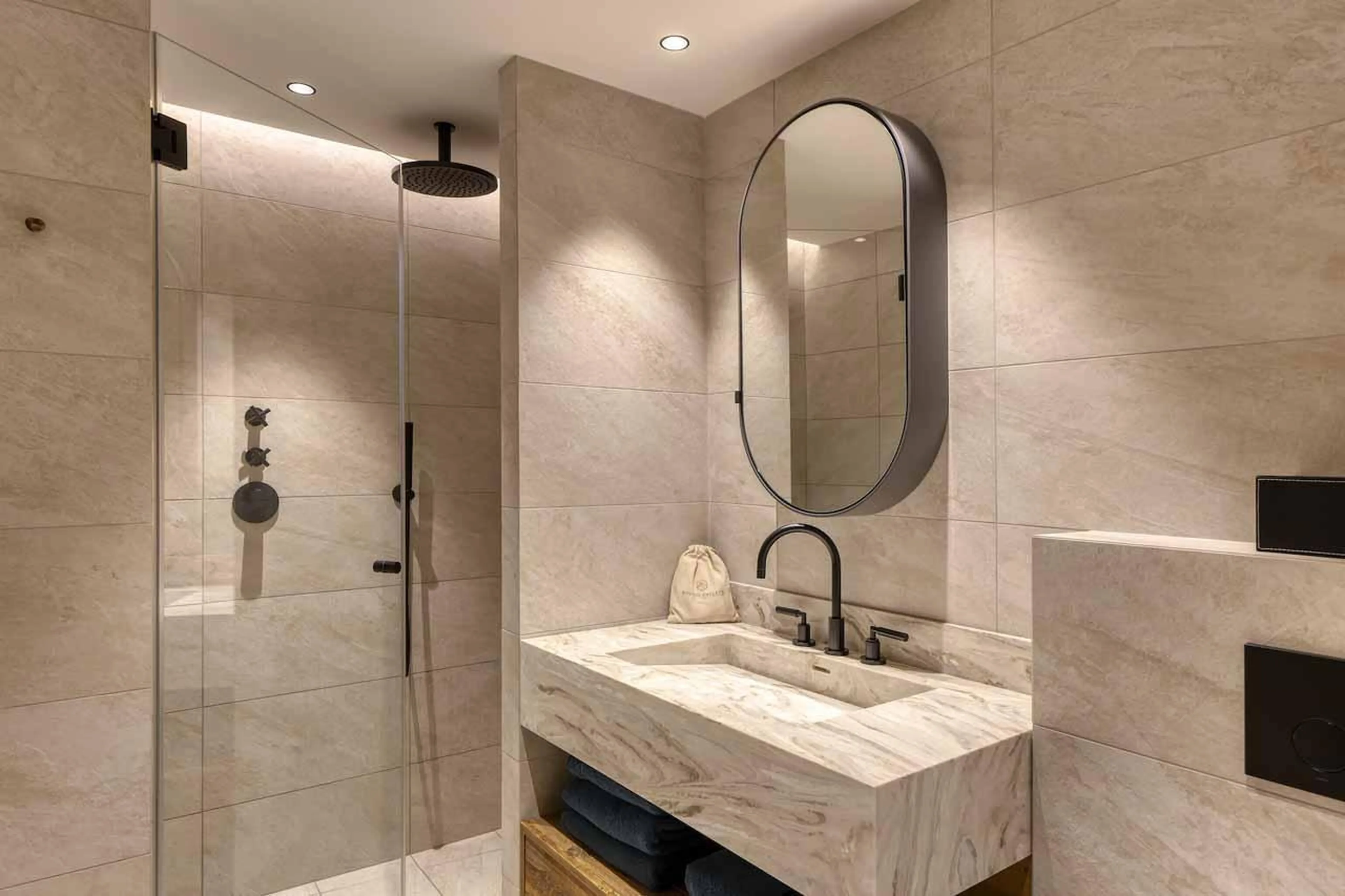 En-suite shower room in Chalet Aspen, Megeve