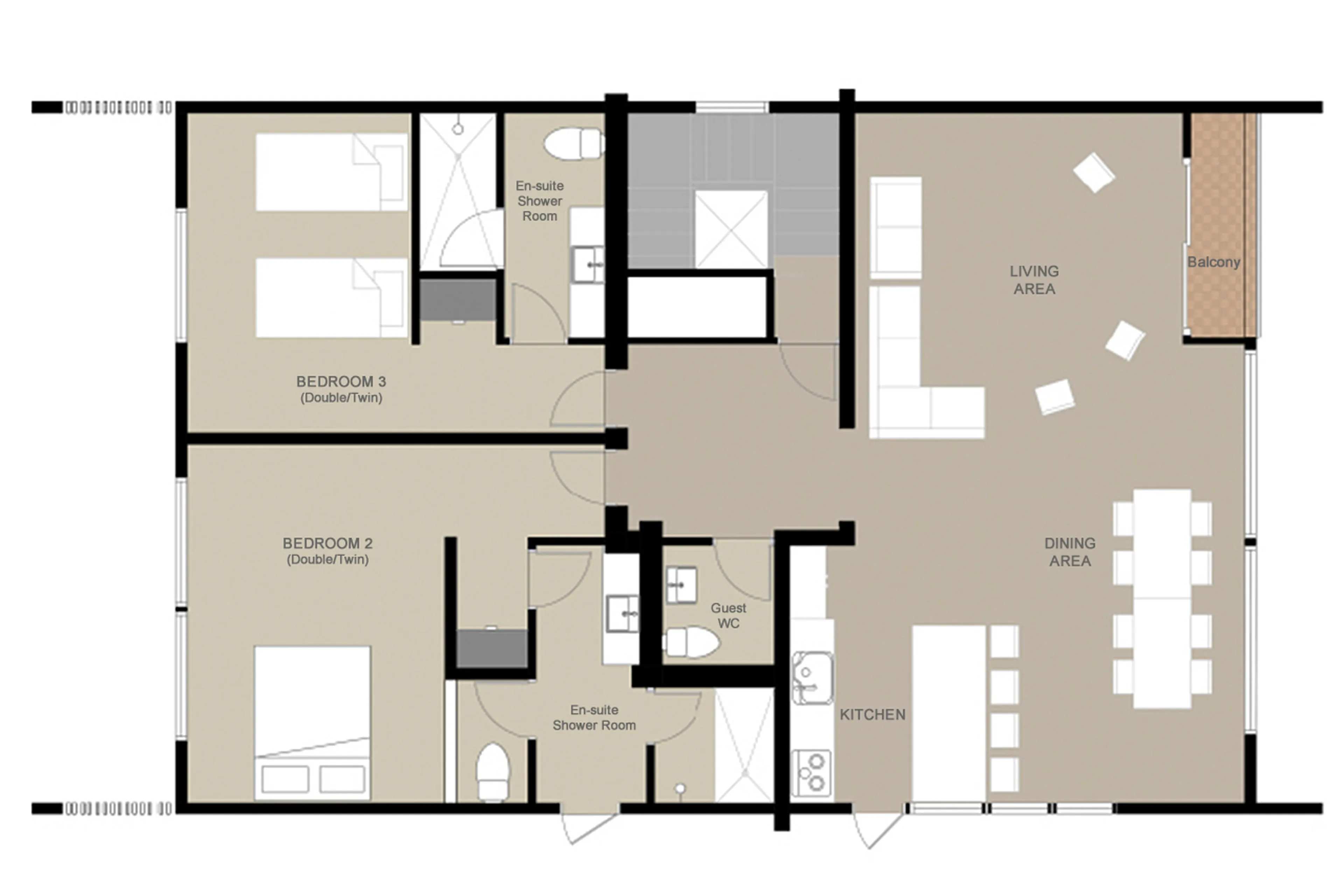 Level 1 floor plan of Awayuki Villa in Niseko