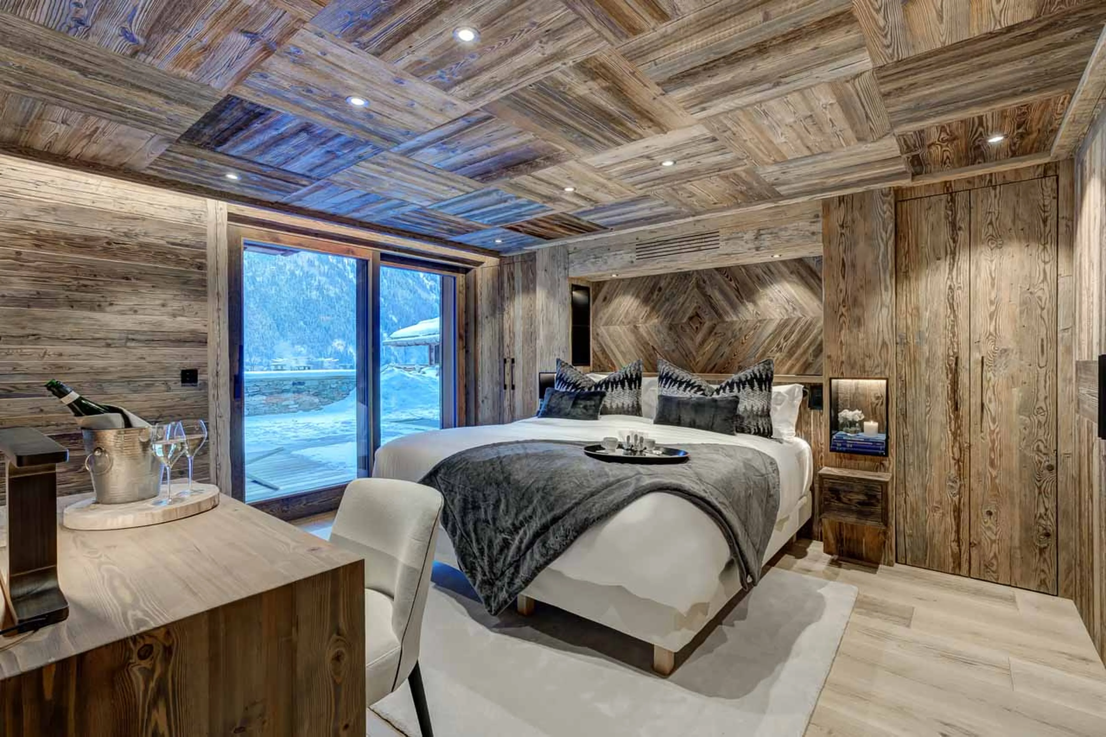 Bedroom one at Chalet Azurite in Chamonix