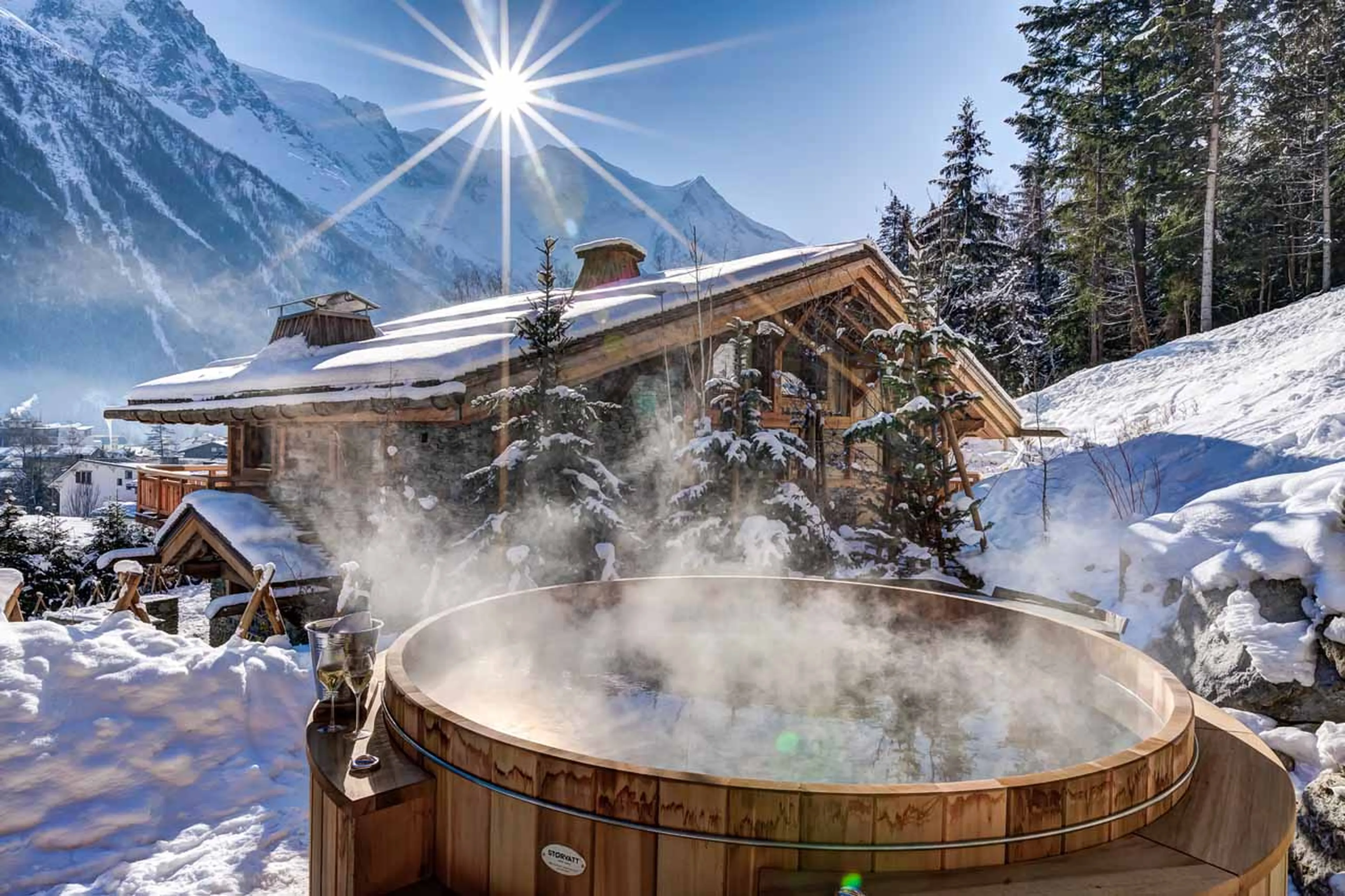 Hot tub at Chalet Azurite in Chamonix