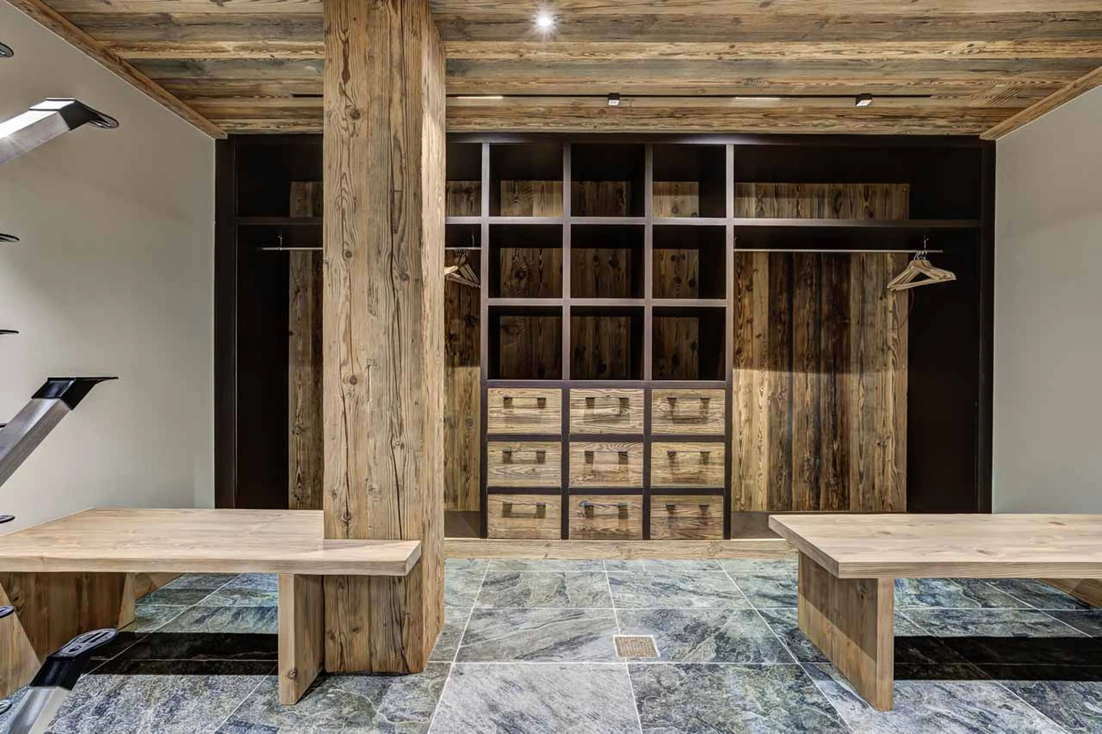 Ski room at Chalet Azurite in Chamonix