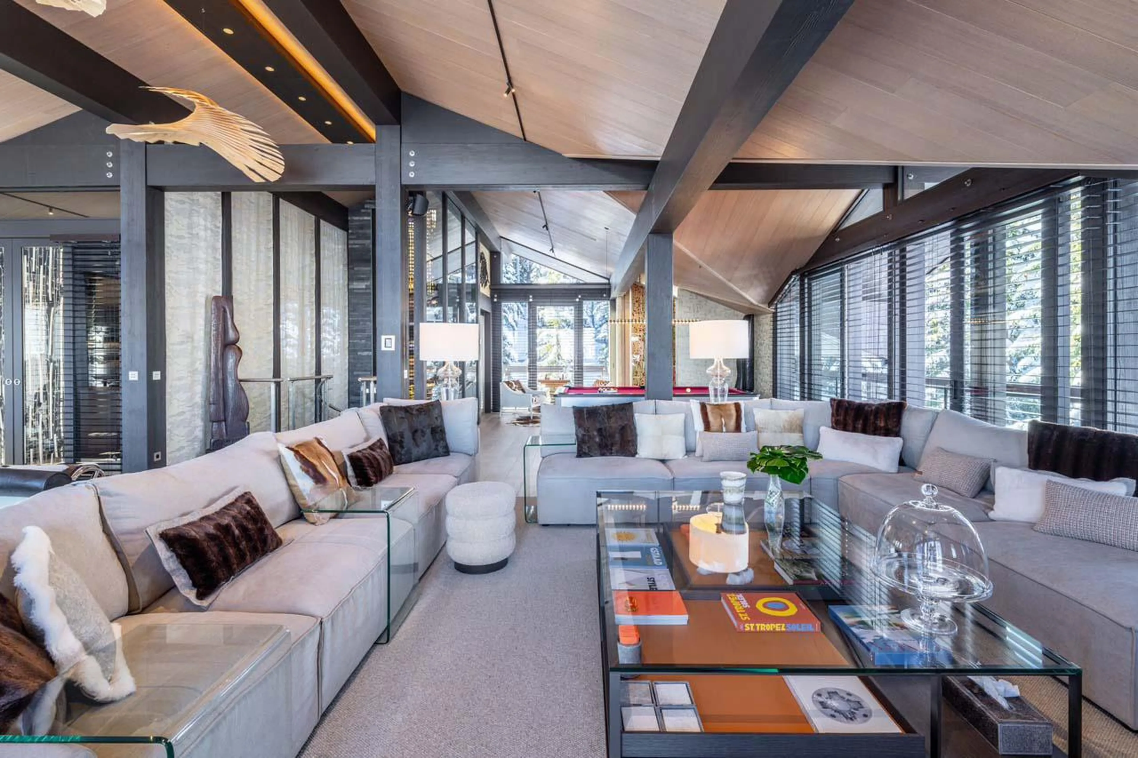 Cosy sofa space at Chalet B in Courchevel 1850