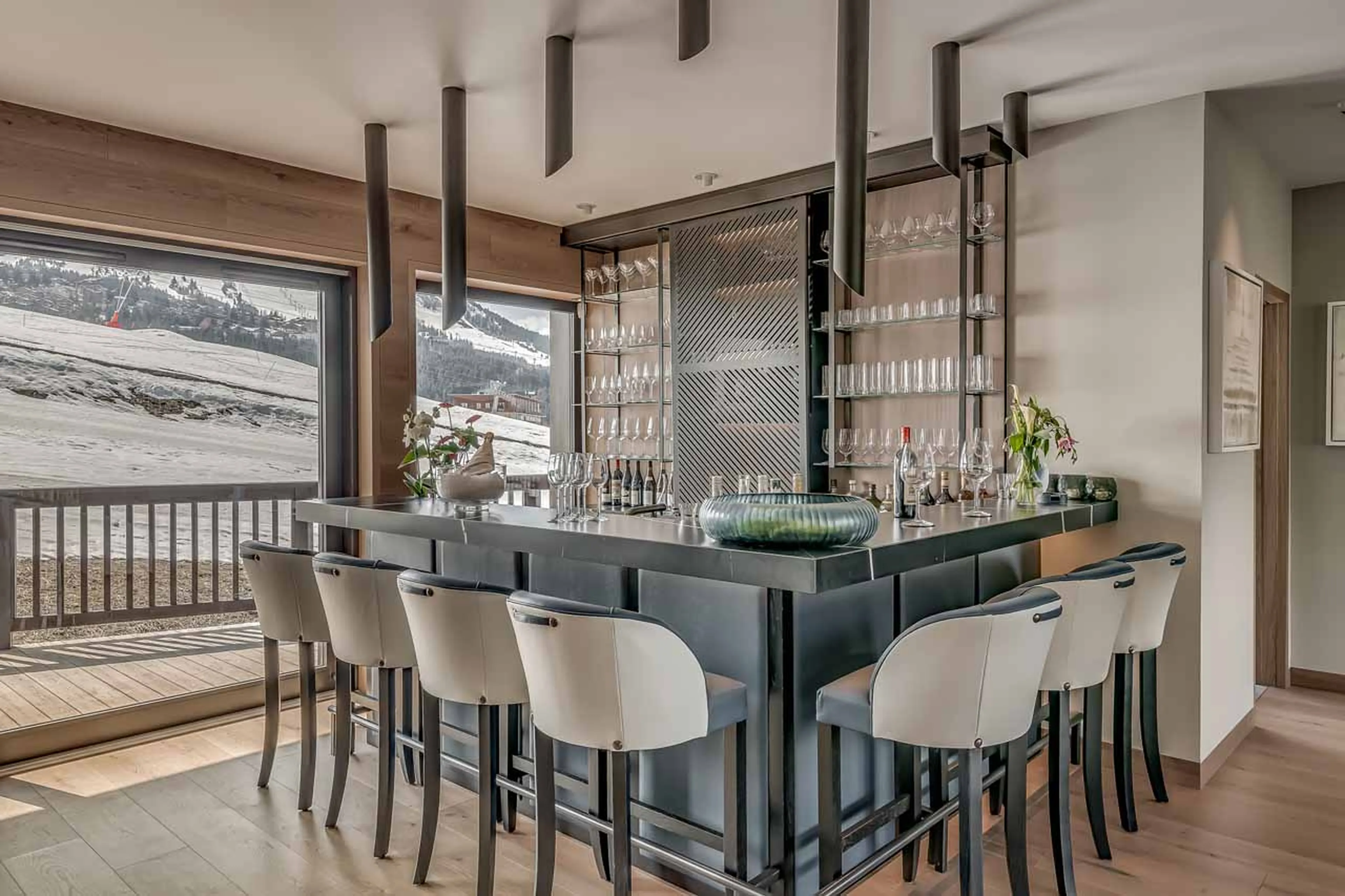 Bar seating at Chalet Bacchus in Courchevel 1650