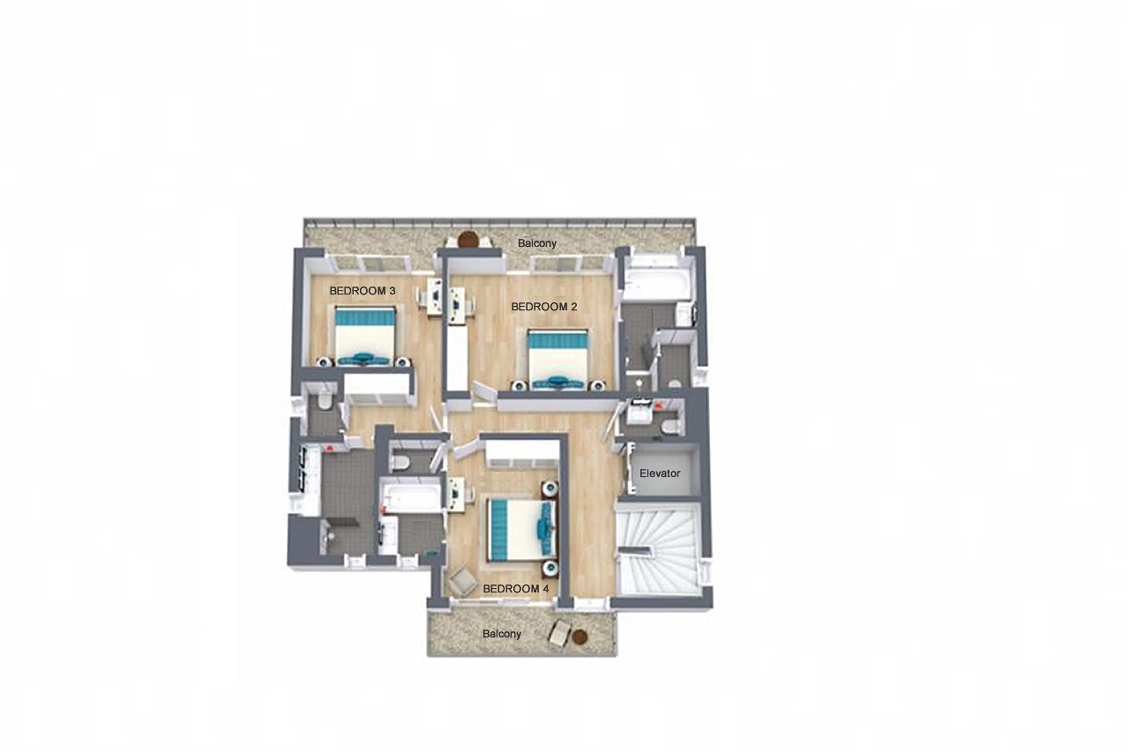 Level 1 floor plan of Chalet Bacchus in Courchevel 1650