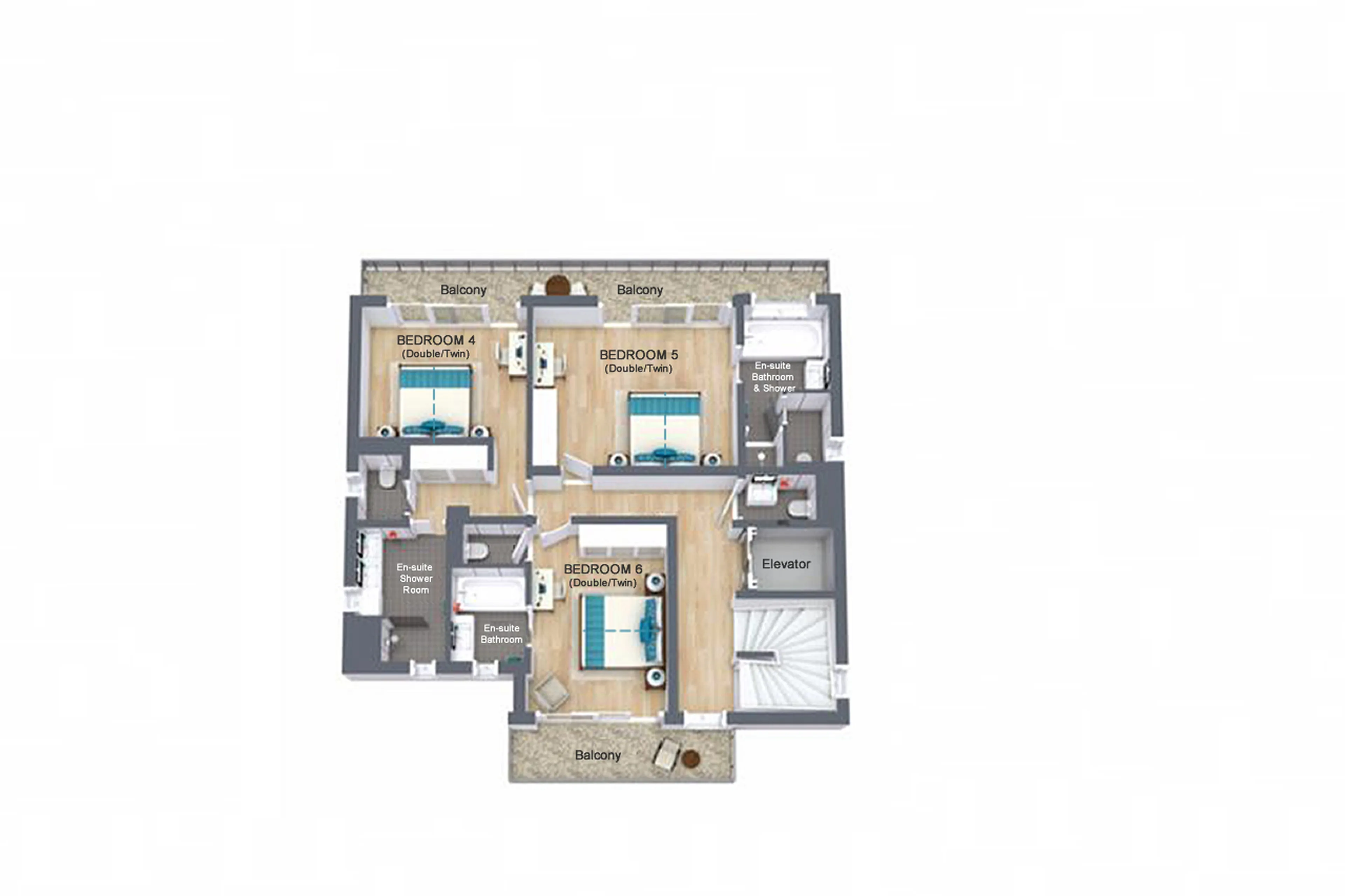 Level 1 floor plan of Chalet Bacchus in Courchevel 1650