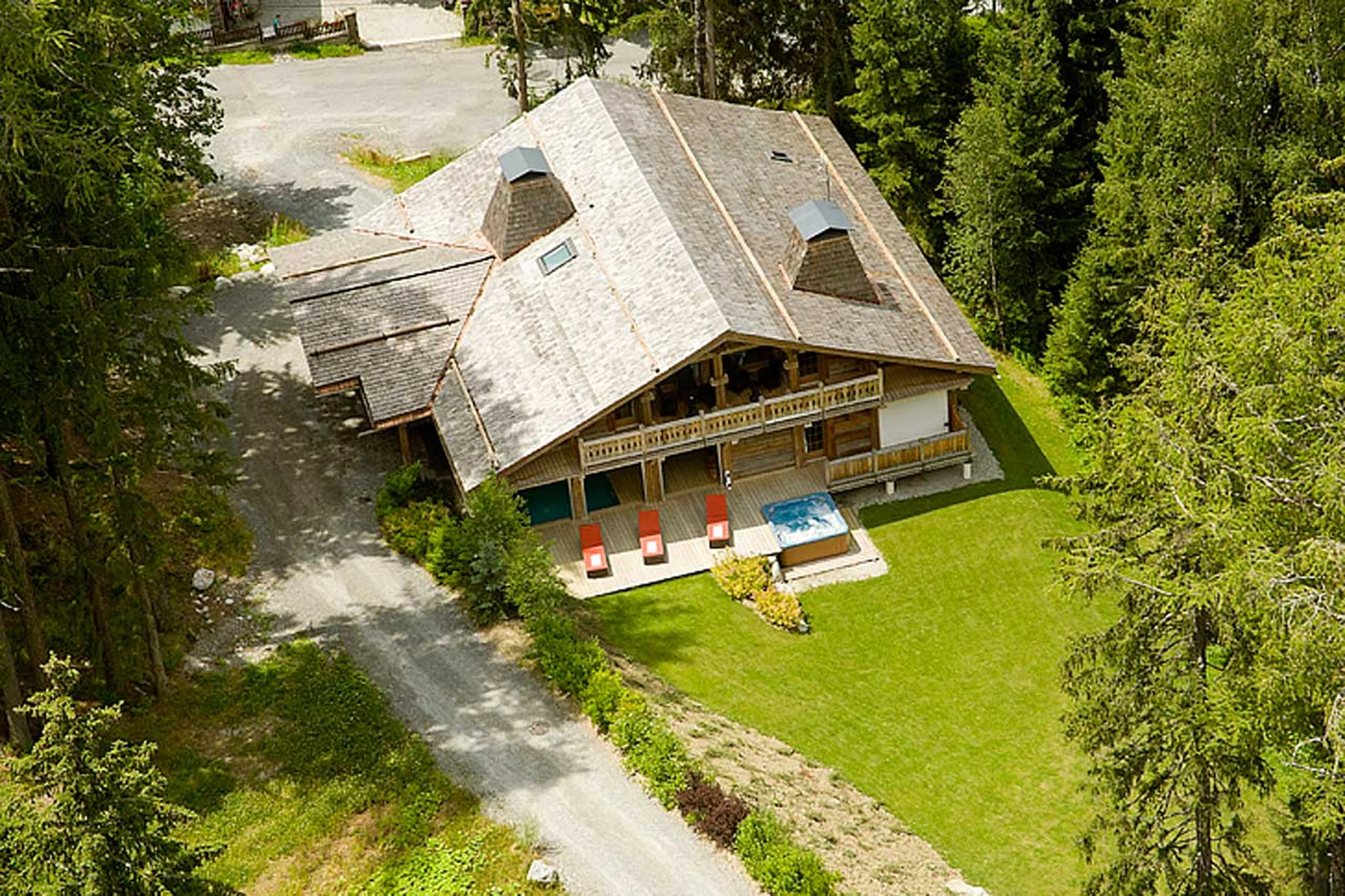 Aerial view of Chalet Baloo in Chamonix