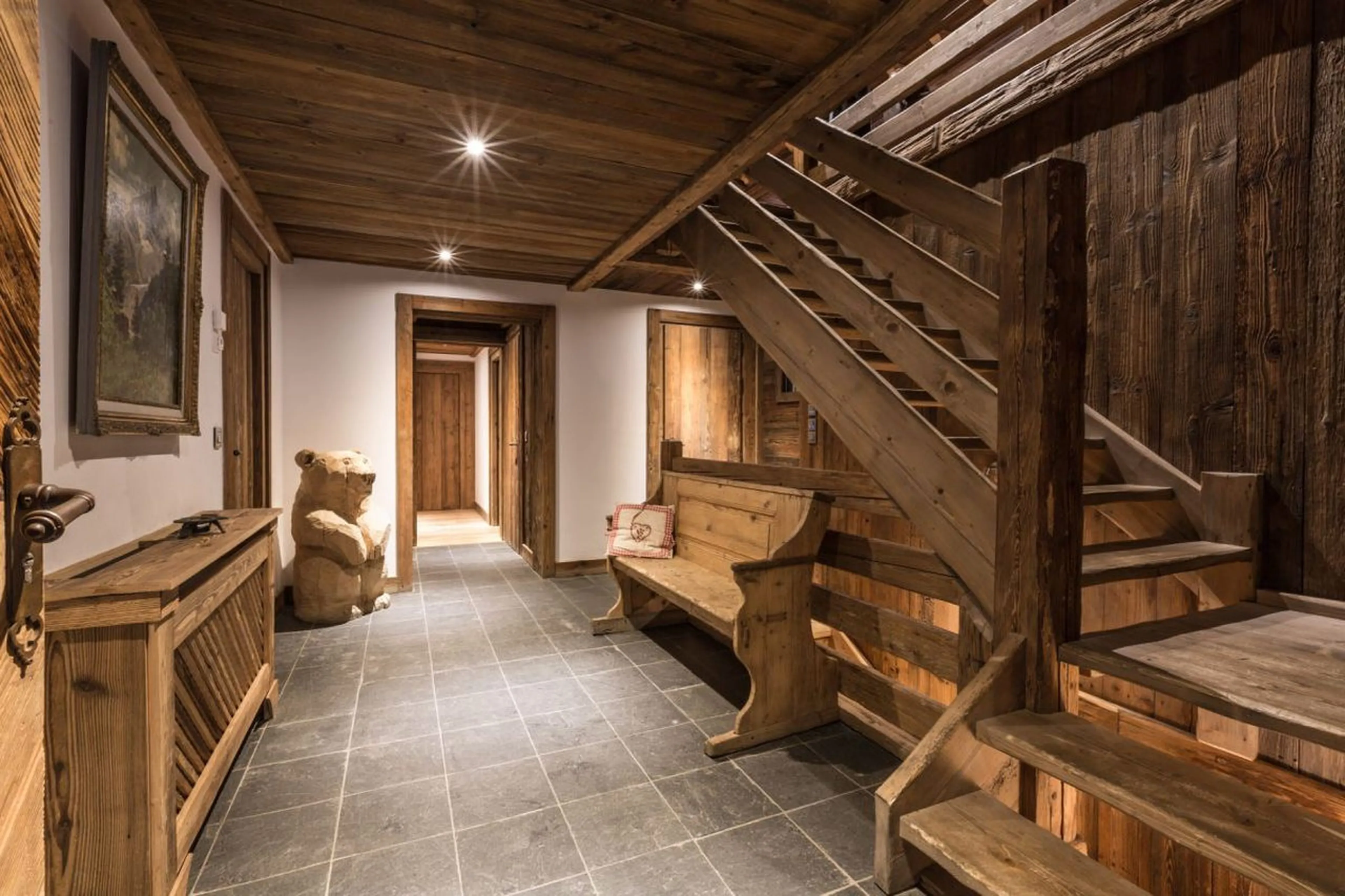 Hallway in Chalet Baloo in Chamonix