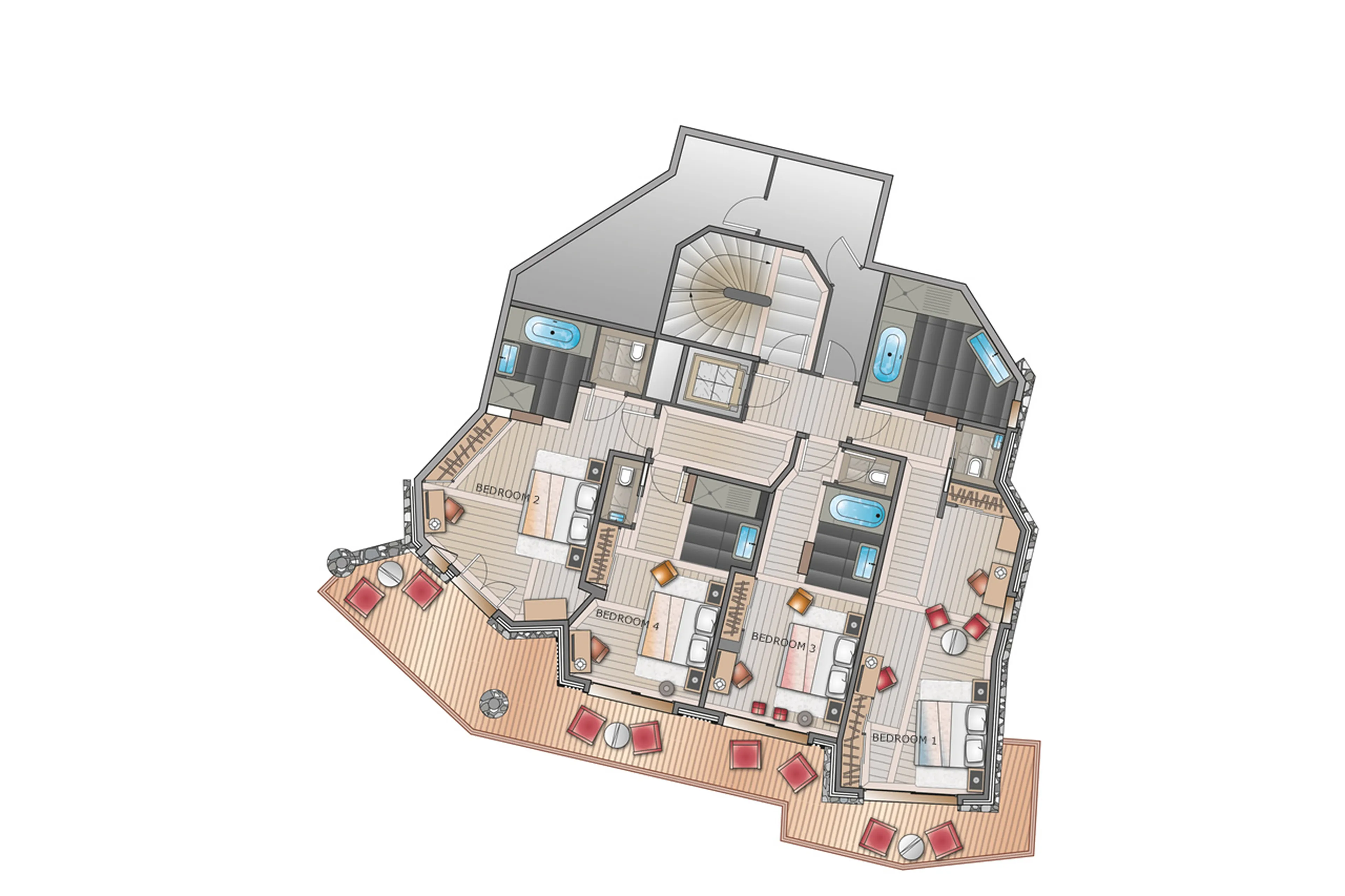 Level -1 floor plan of Chalet Baltoro in Courchevel 1850