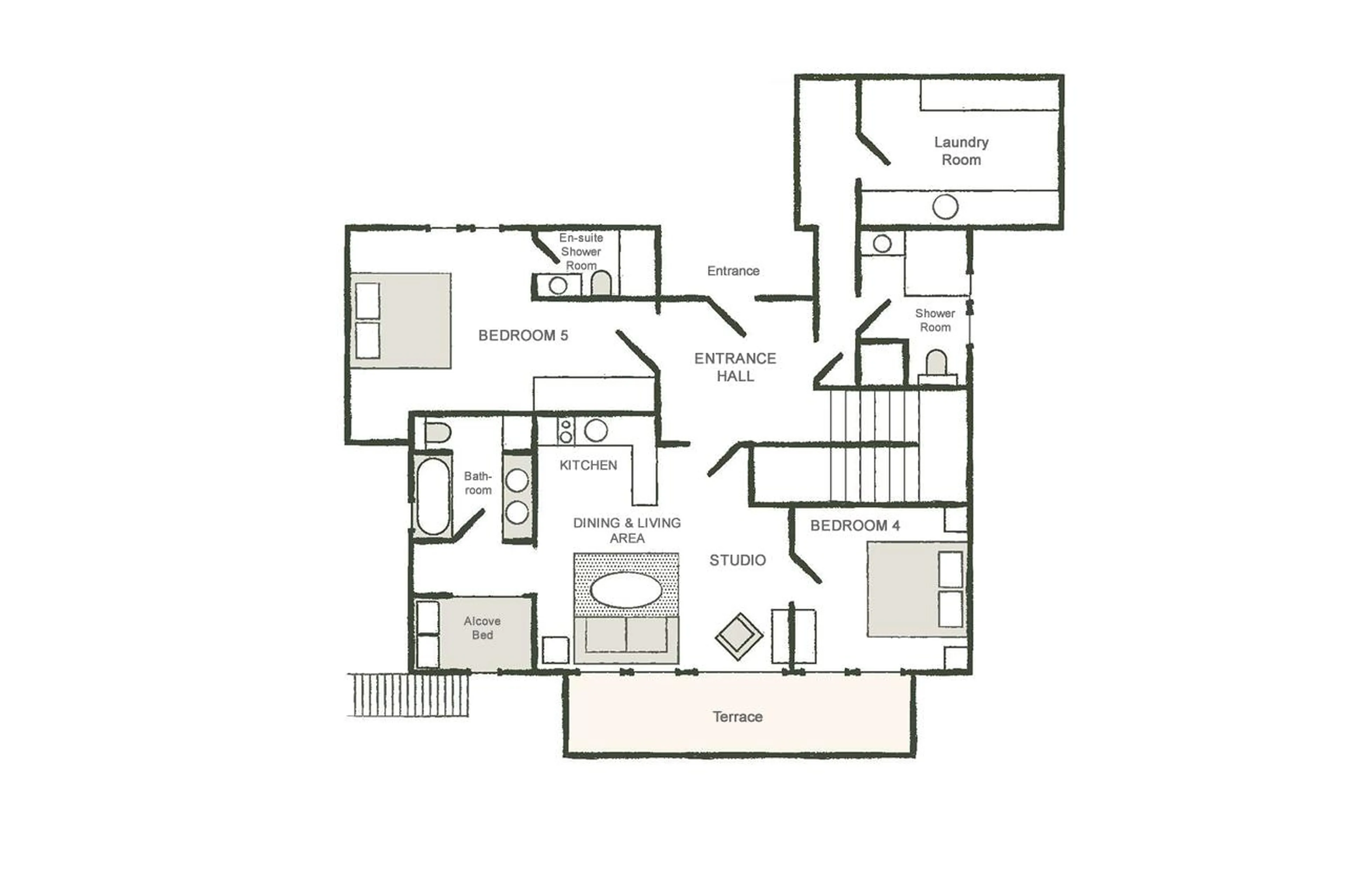 Level 0 floor plan of Chalet Baltus in Megeve