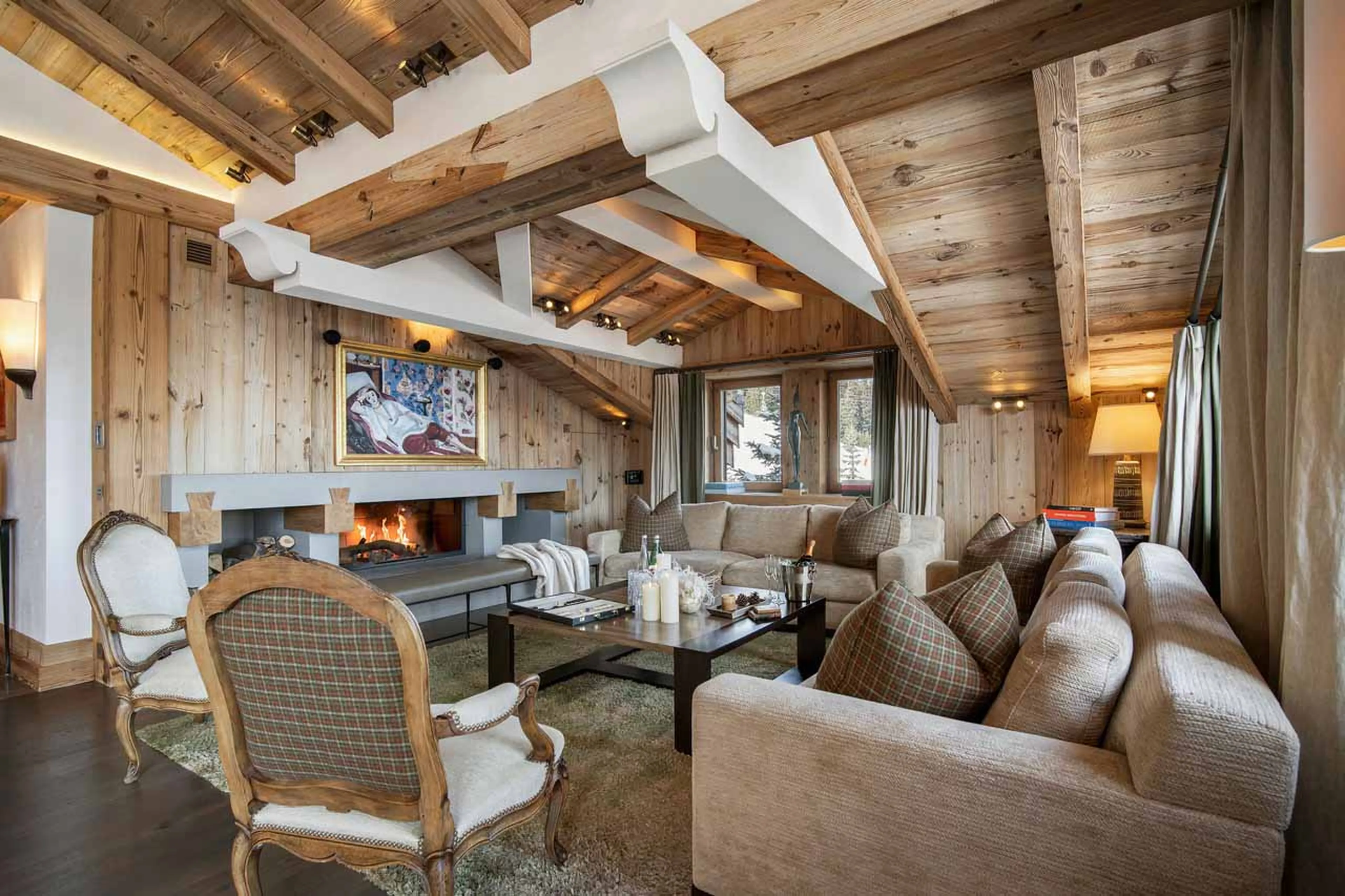 Sophisticated living area of Chalet Les Bastidons  in Courchevel 1850
