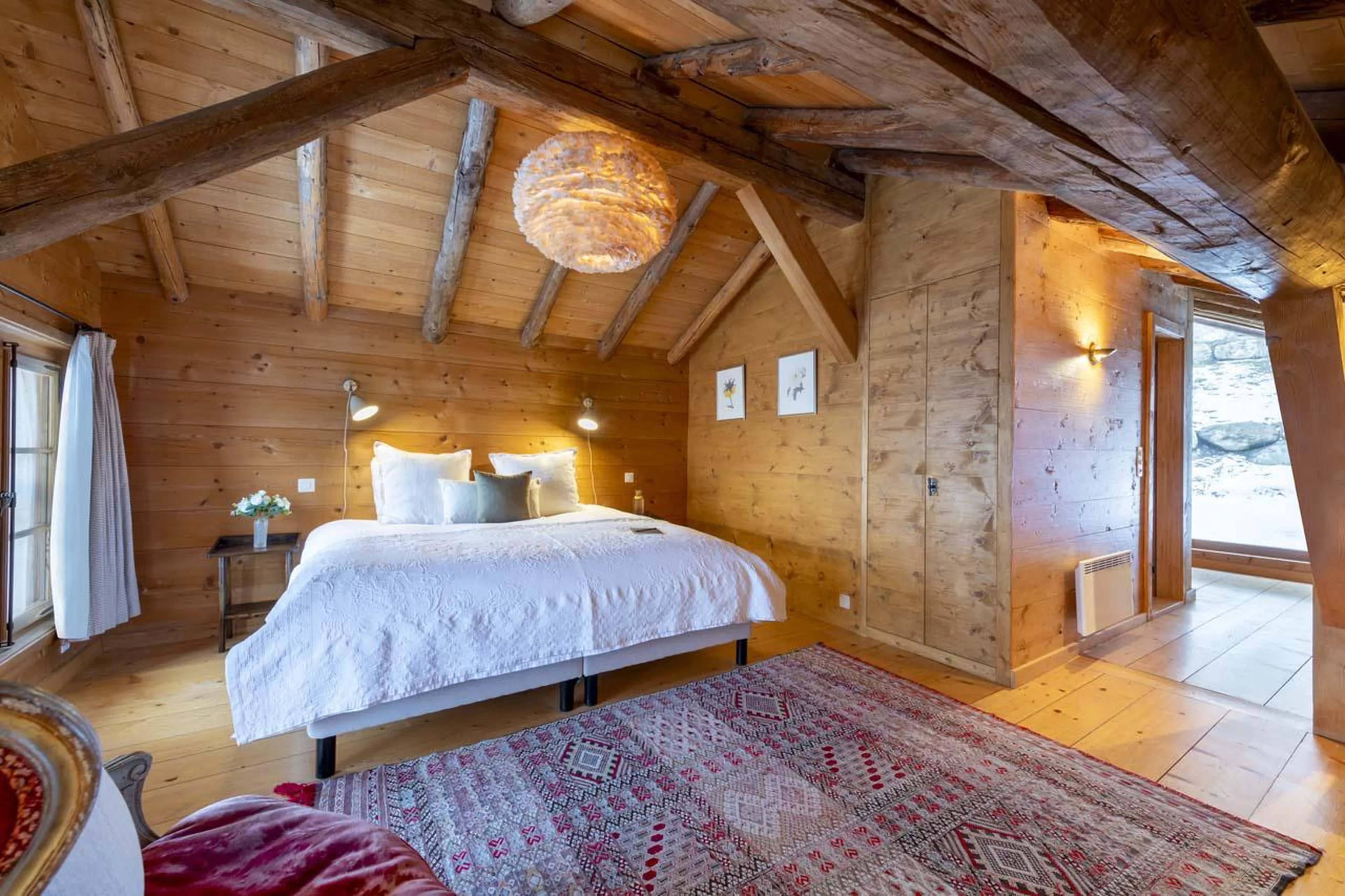 Top-floor master bedroom at Chalet Bavaria in Verbier