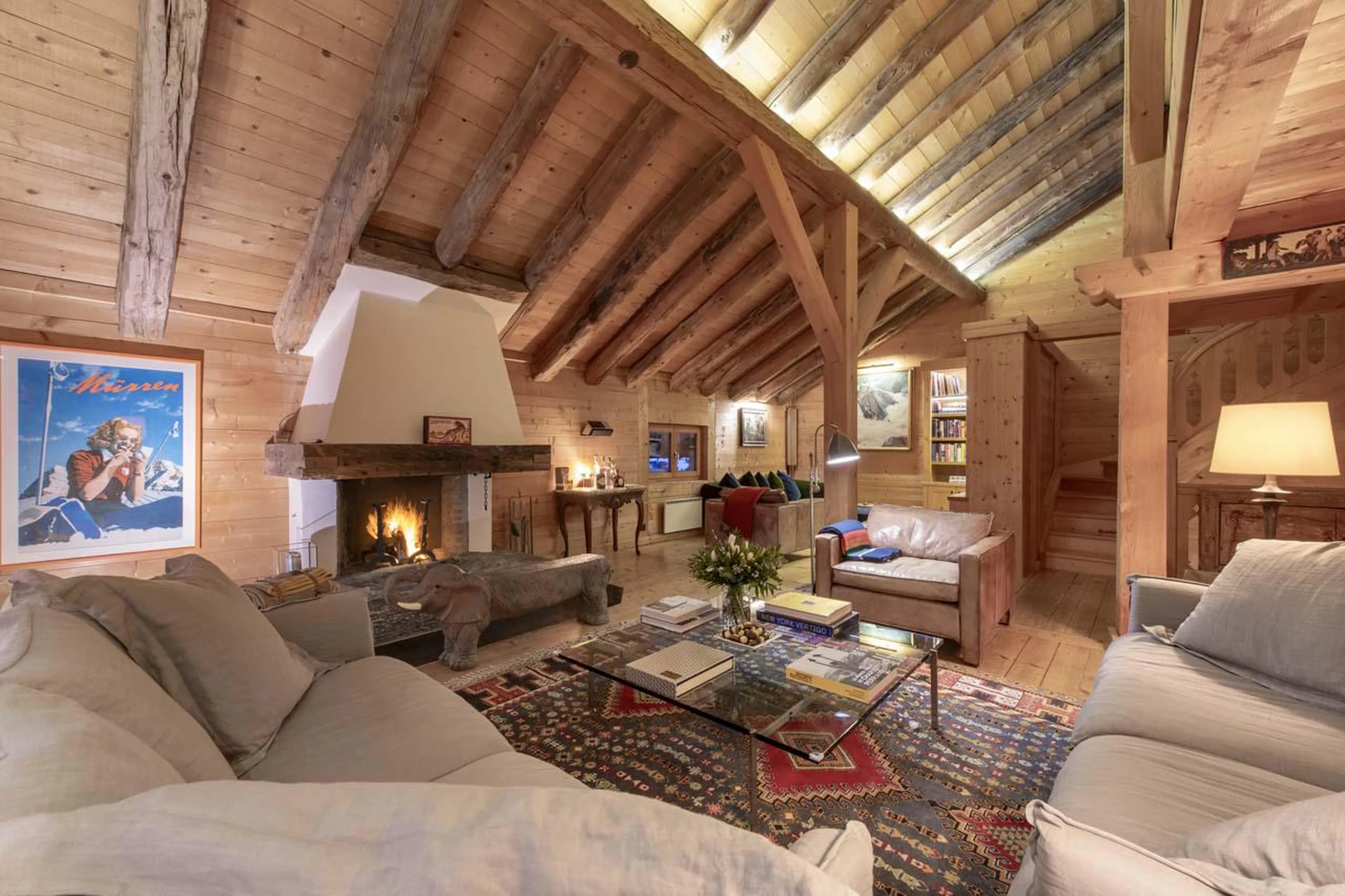 Spacious and homely living area at Chalet Bavaria in Verbier