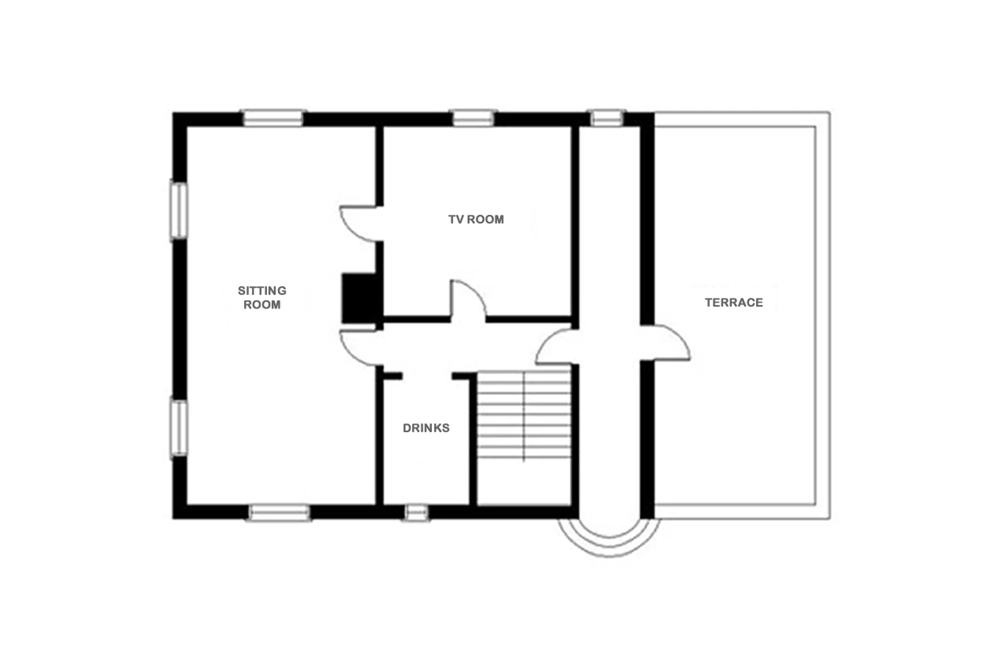 Level 1 floor plan of Chalet Bear in Klosters