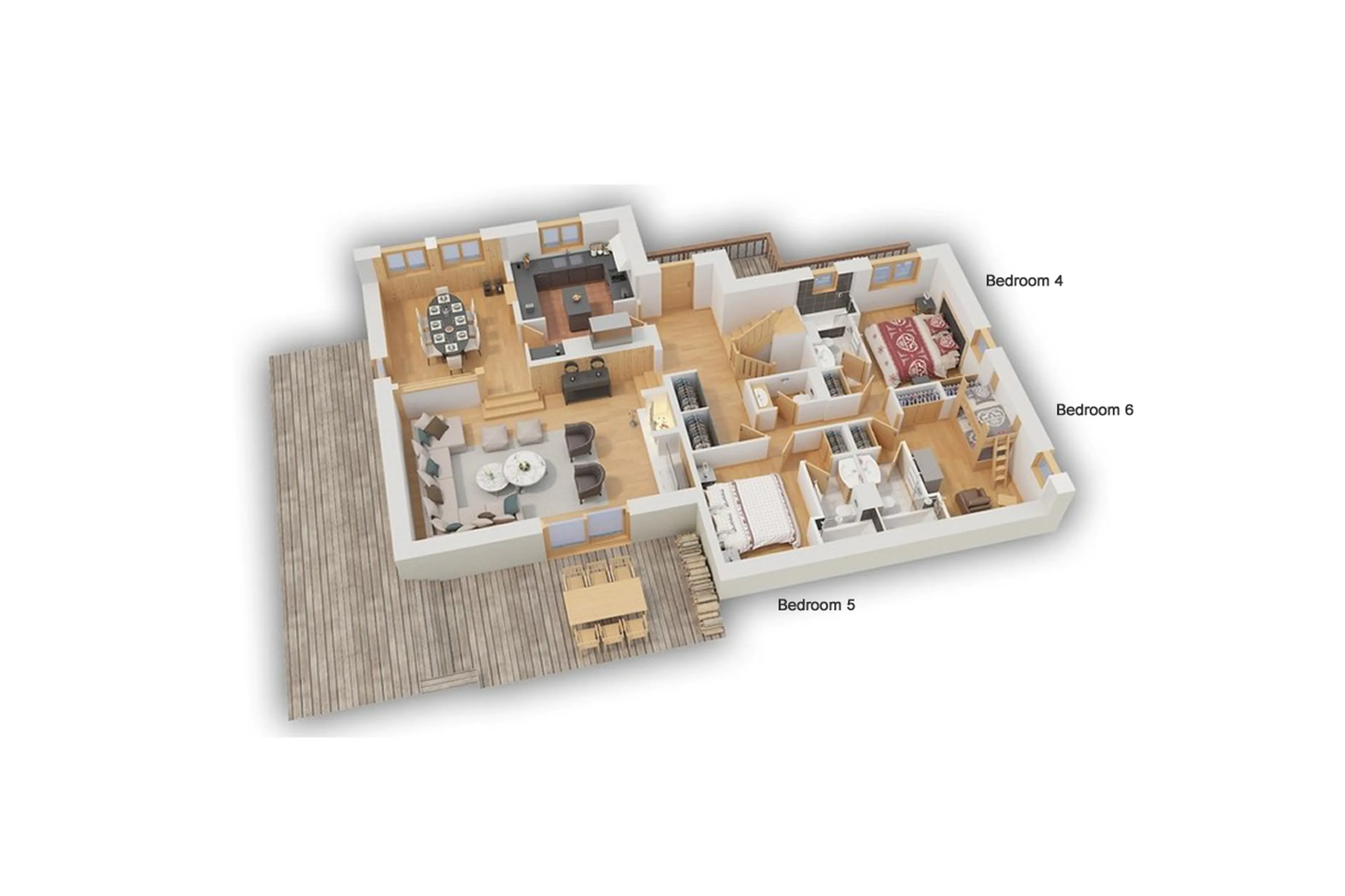 Level 1 floor plan of Chalet Beaumont in Courchevel 1650