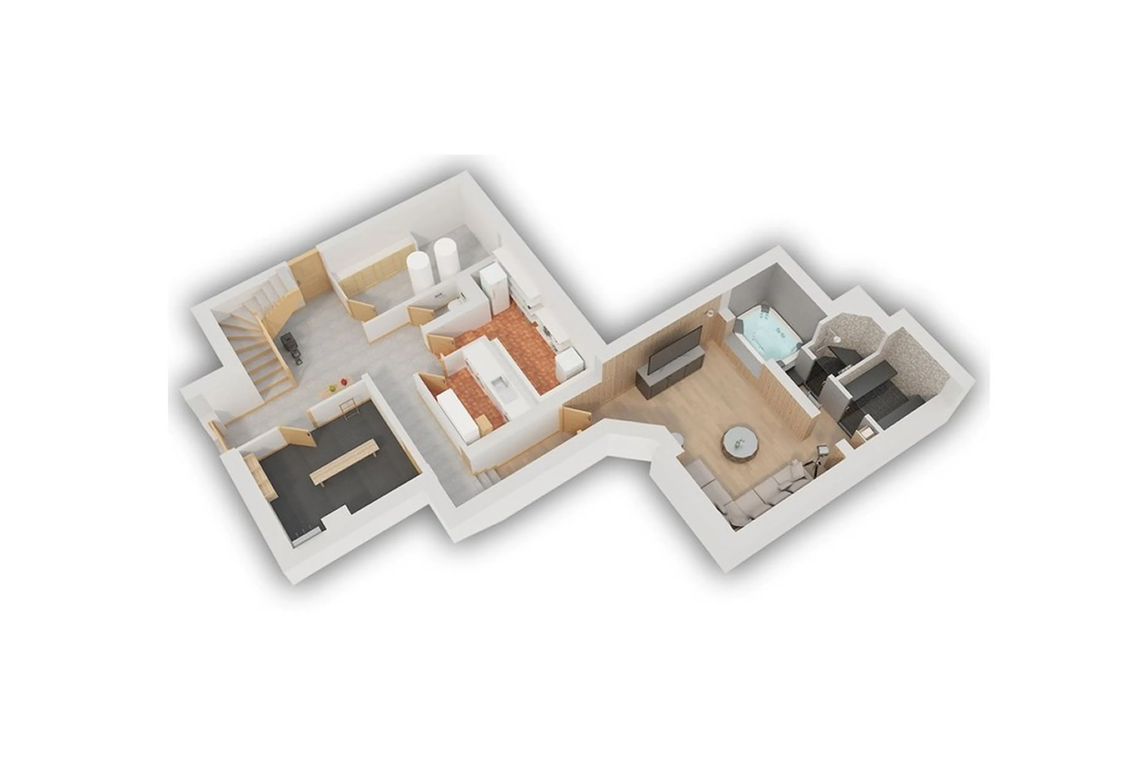 Level 0 floor plan of Chalet Beaumont in Courchevel 1650