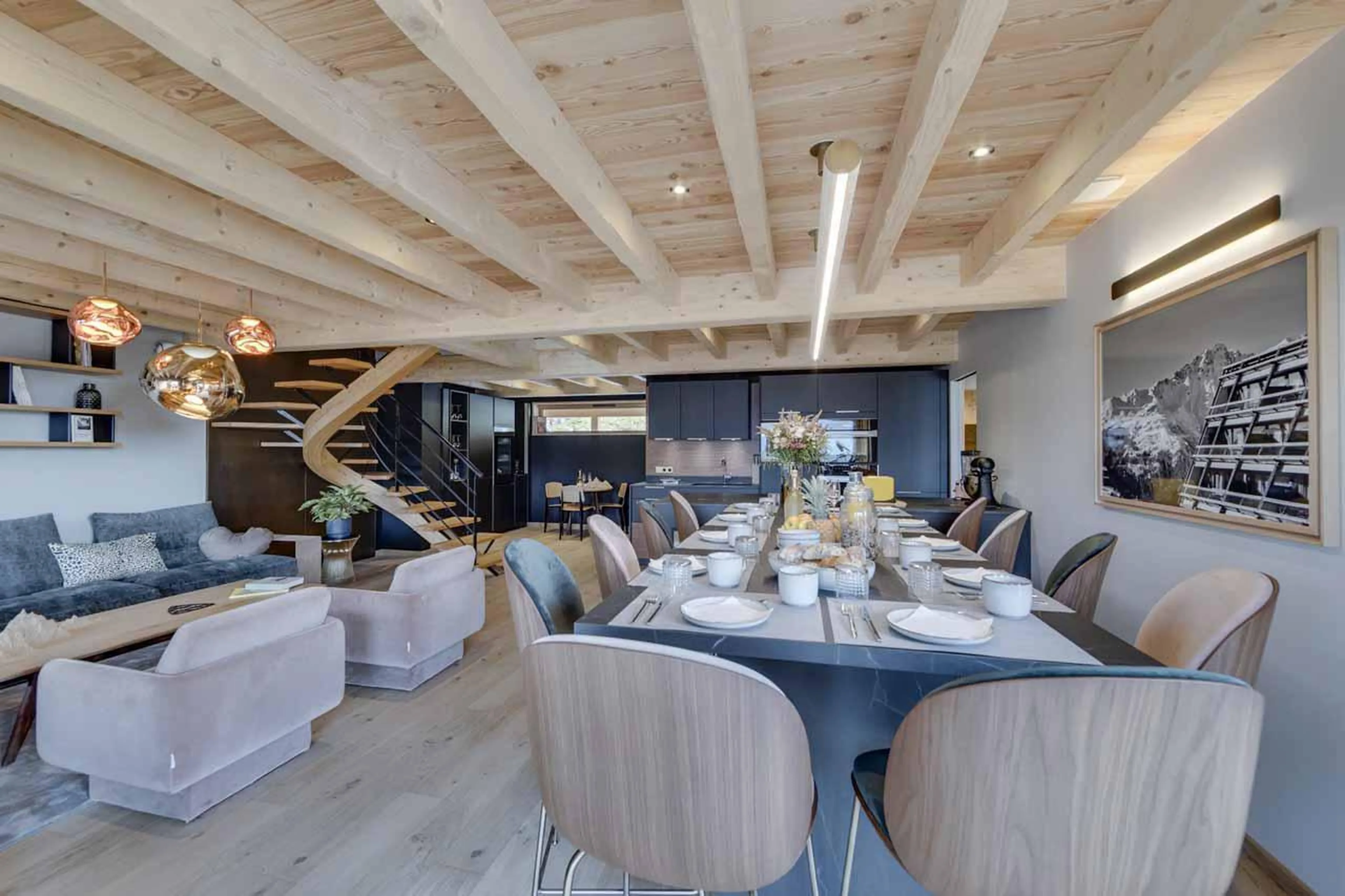 Dining table at Chalet Bela Vya 2 in Les Arcs