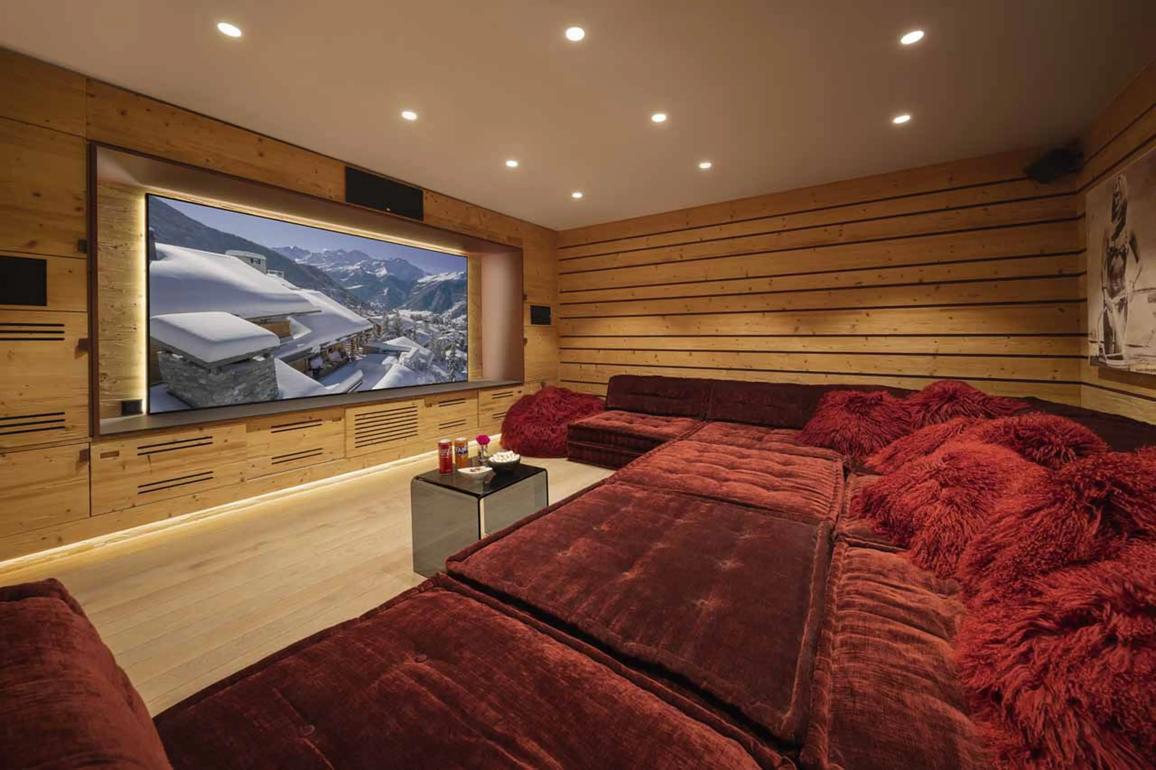 Cinema room at Chalet Belle Claire in Verbier