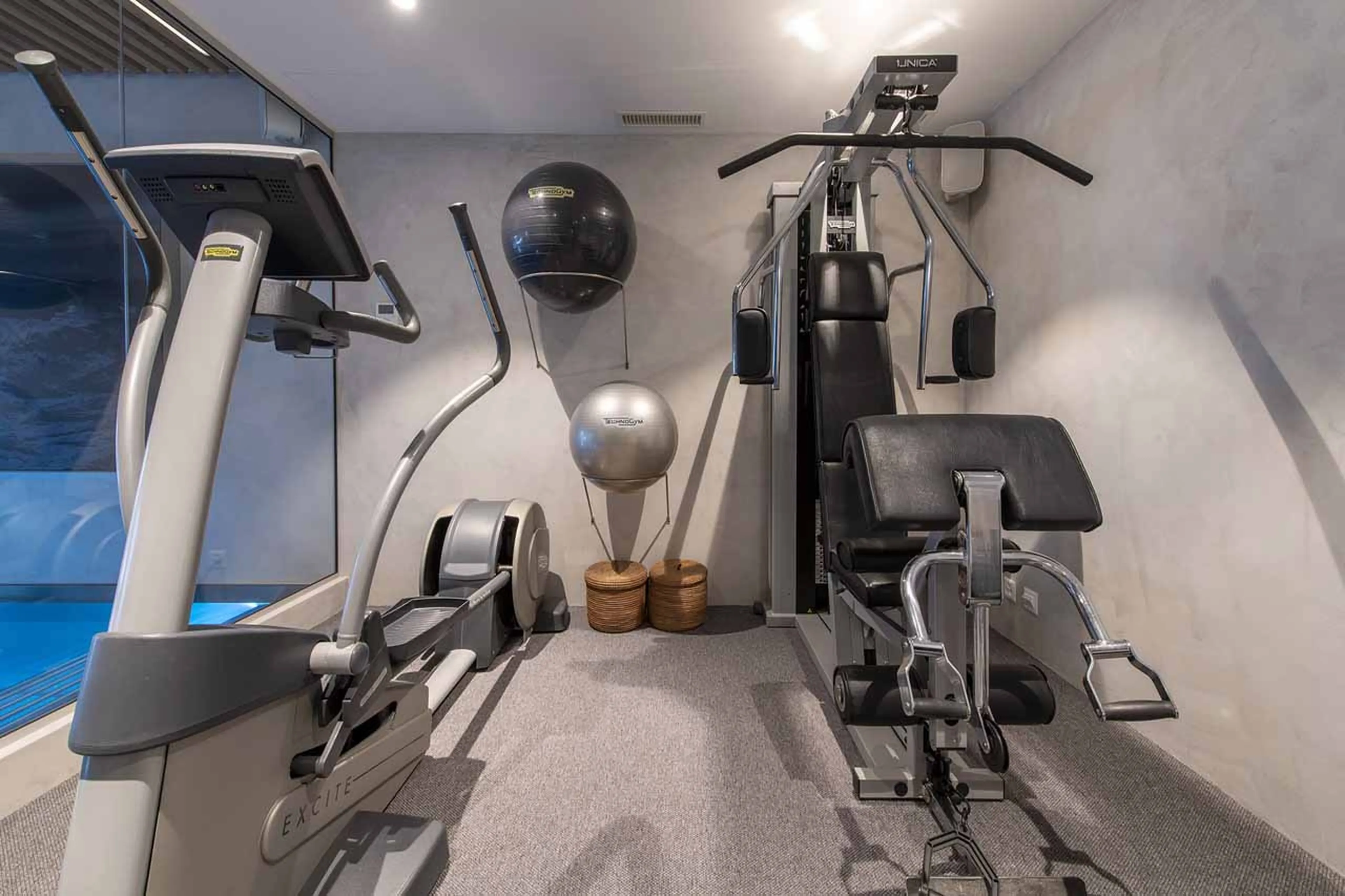 Technogym equipment at Chalet Belle Claire in Verbier