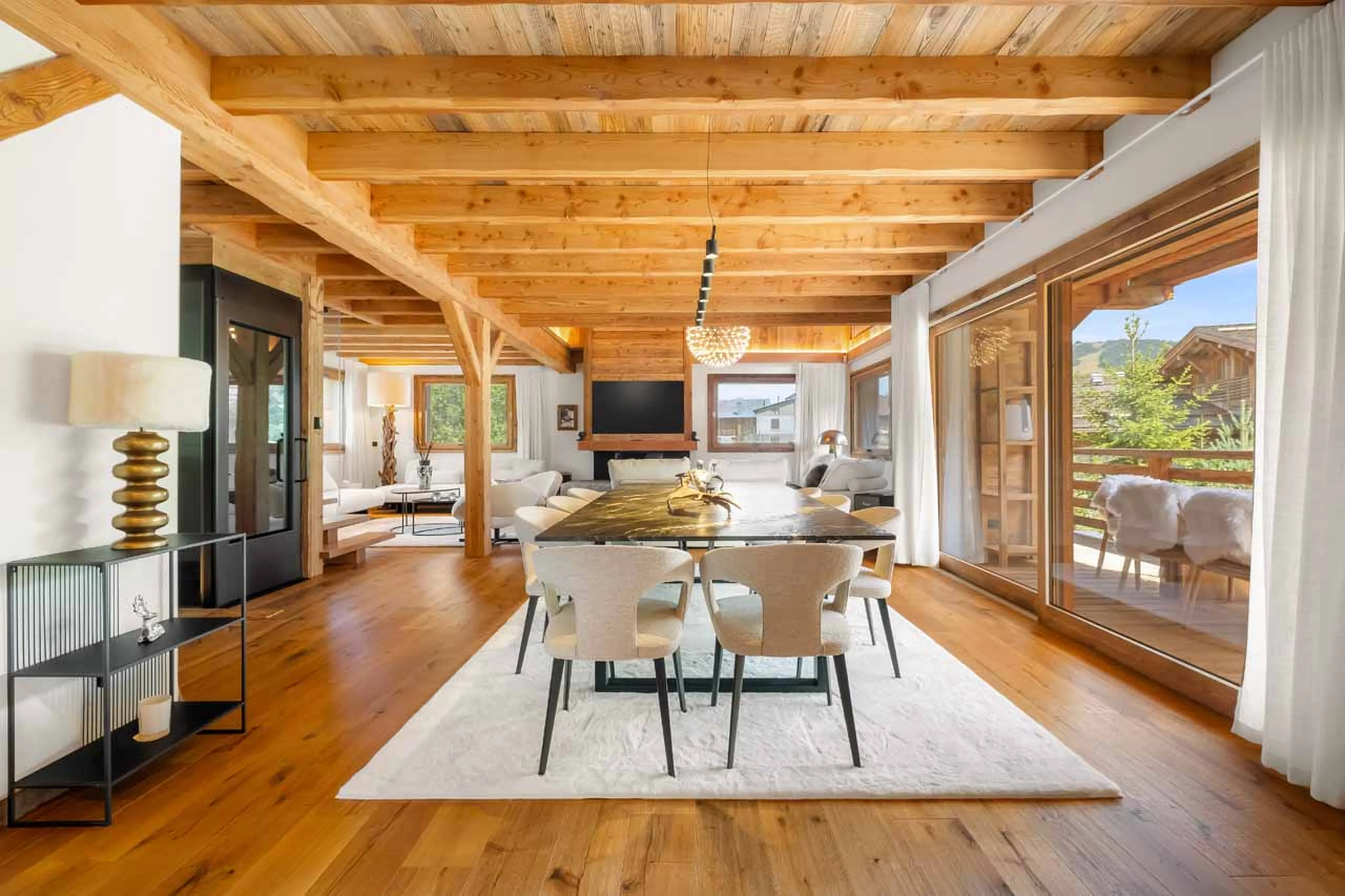 Dining area at Chalet Bellezza in Megeve