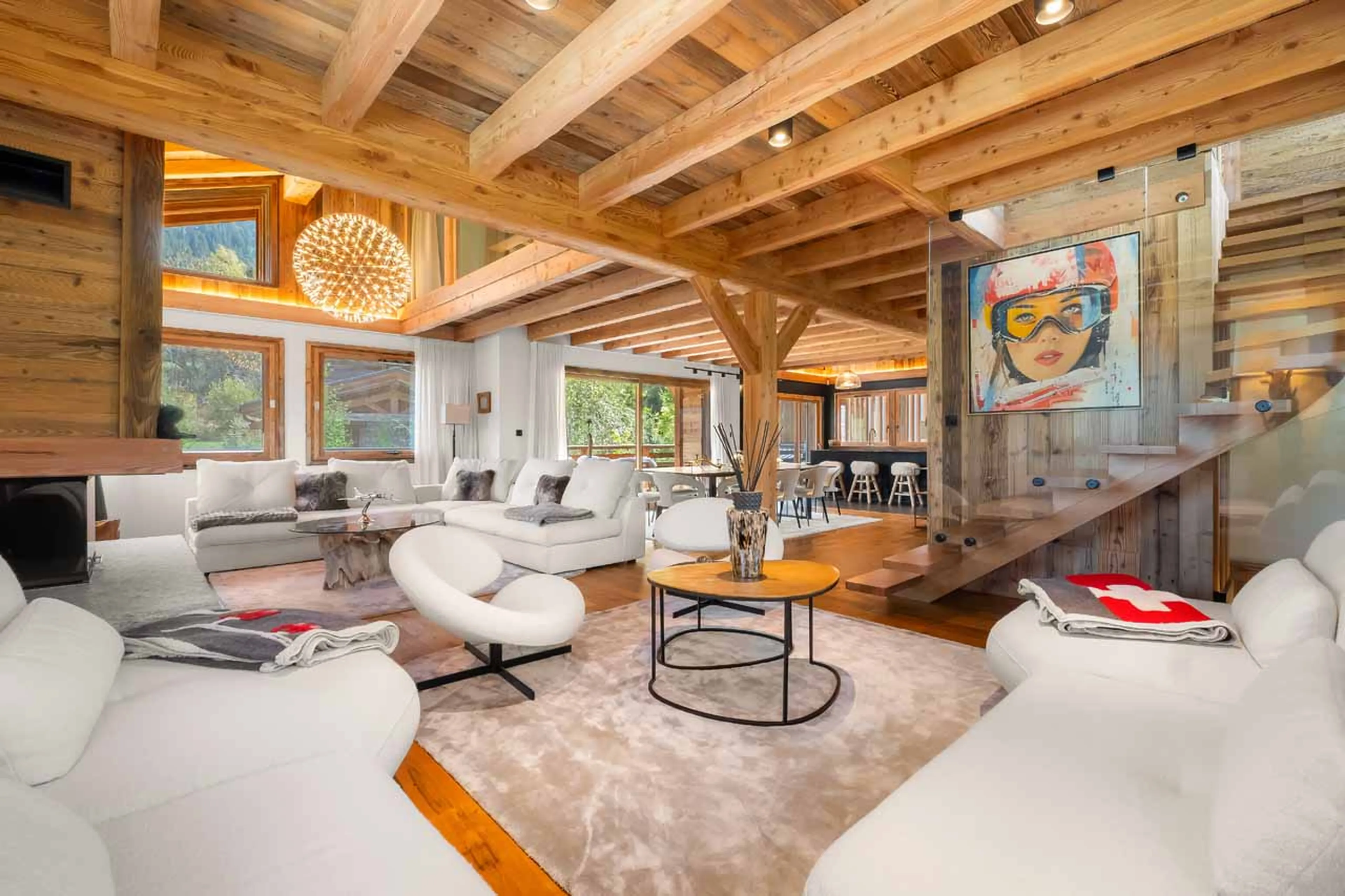 Living area at Chalet Bellezza in Megeve