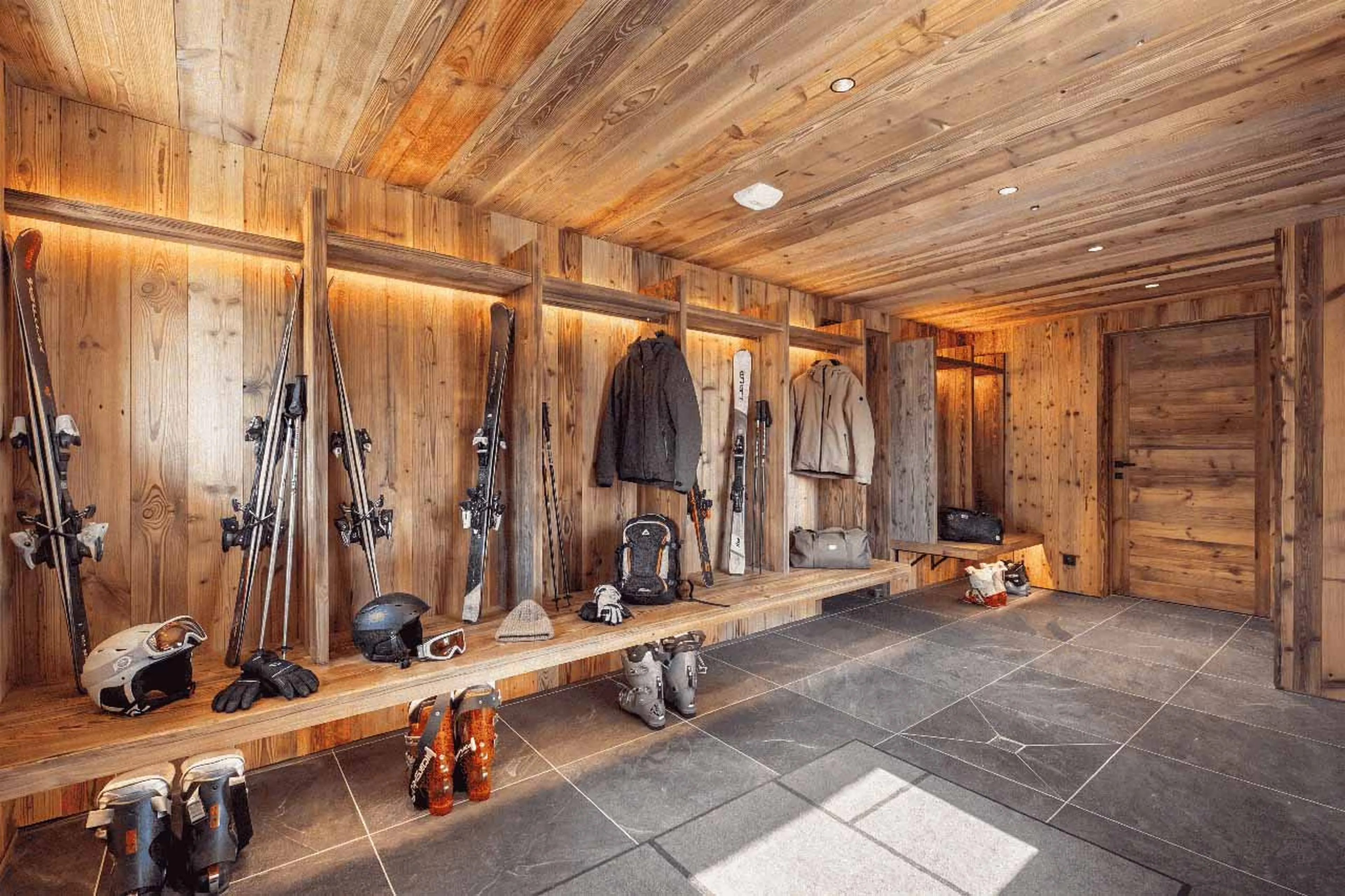 Ski room at Chalet Bellezza in Megeve